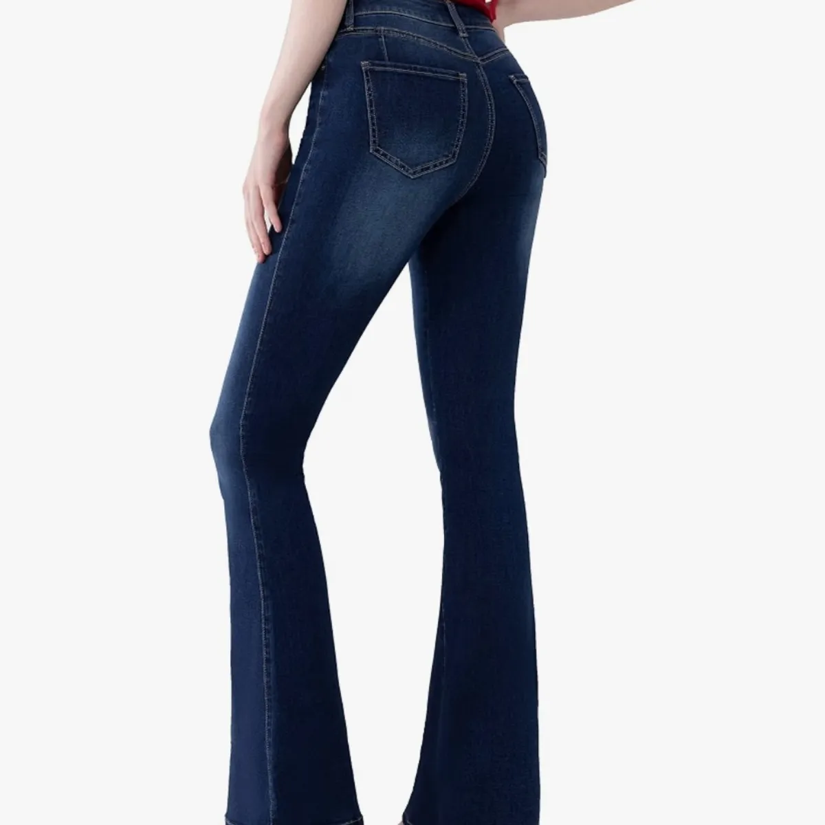 Women's Blue Stretchy Bootcut Flare Denim Jeans-Size 14