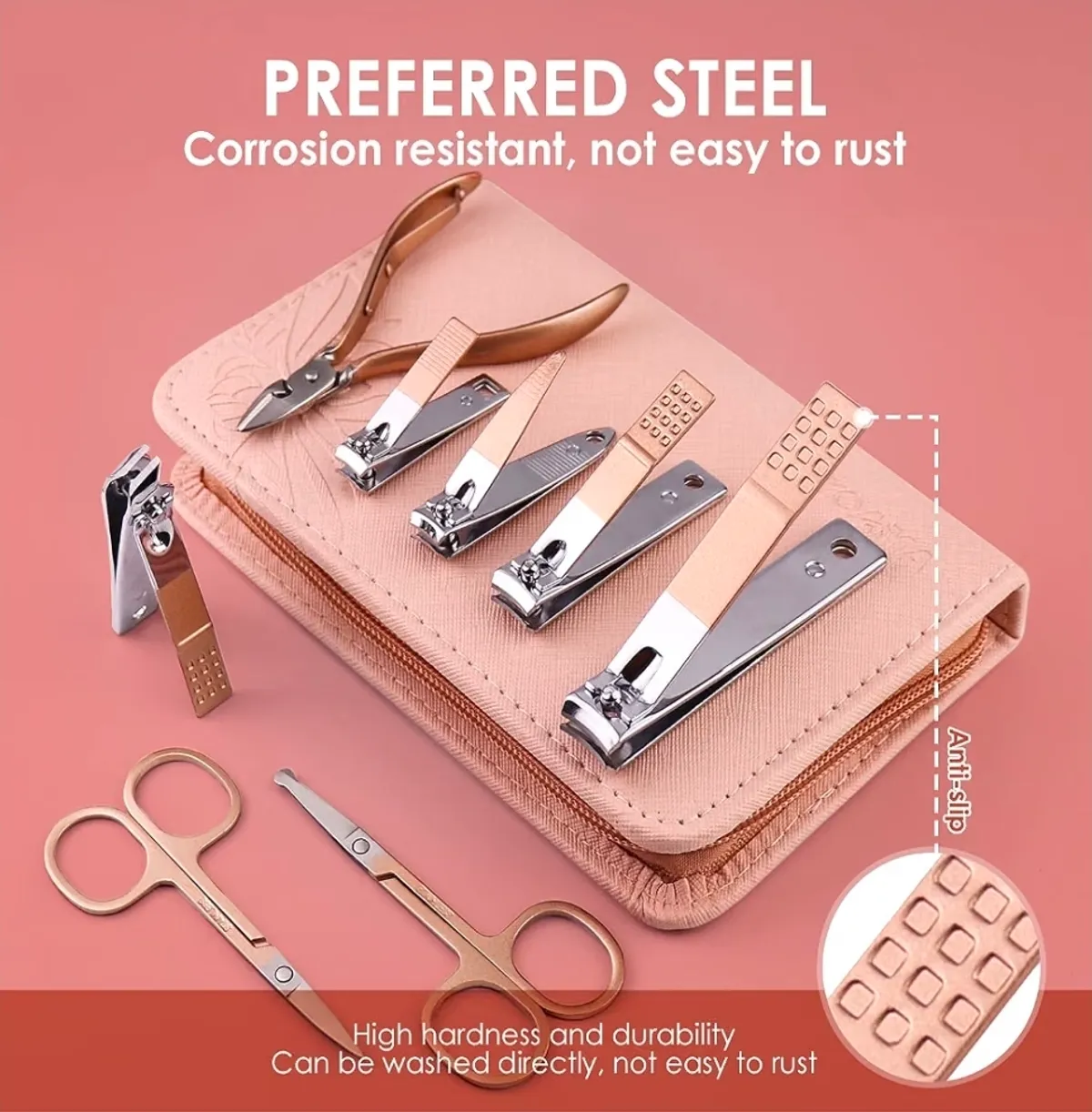 Woama Manicure Set Pedicure Kit - 30 In 1 Nail Professional Stainless Steel Care For Women Pink