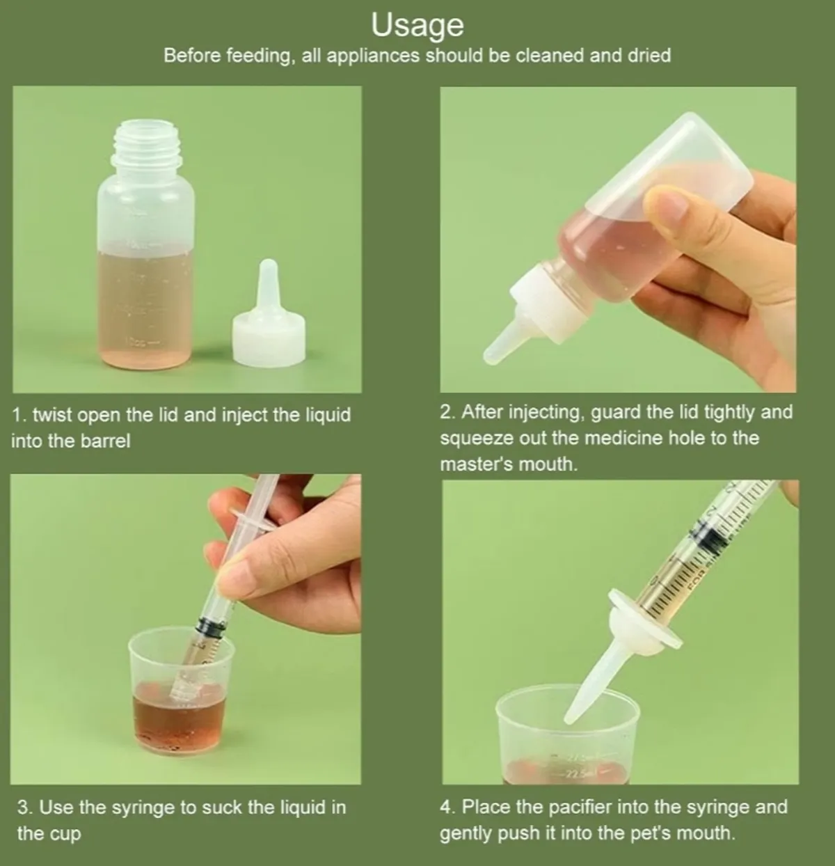 Bottles For Kittens, Precise Feeding Bottle Kits For Pets, Control (White)