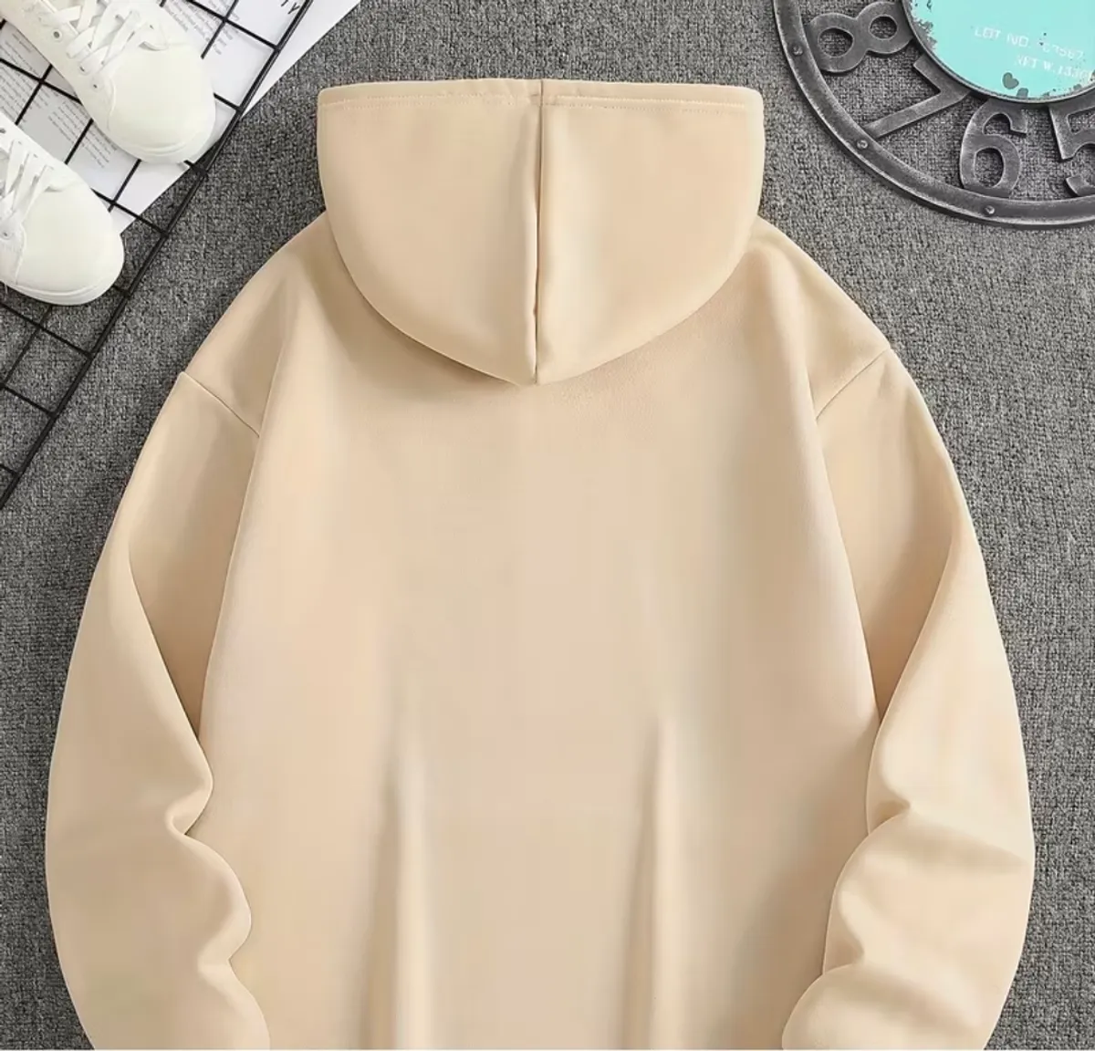 Men's Letter Print Hooded Sweatshirt, Versatile Sport Casual Hoodie - Size L
