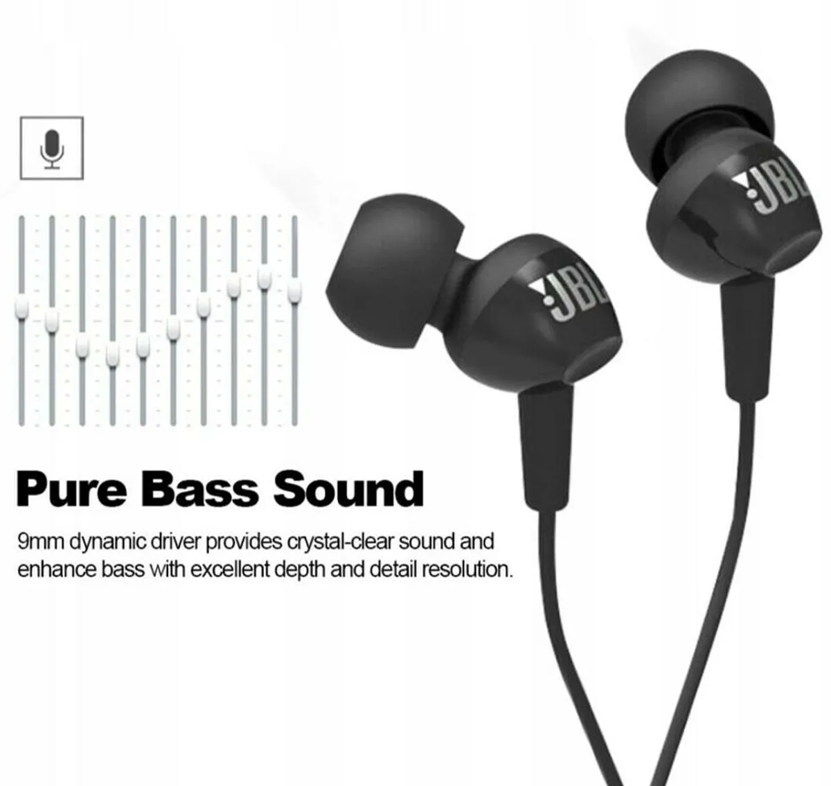 JBL C100SI 3.5mm Wired Earbuds, BLK