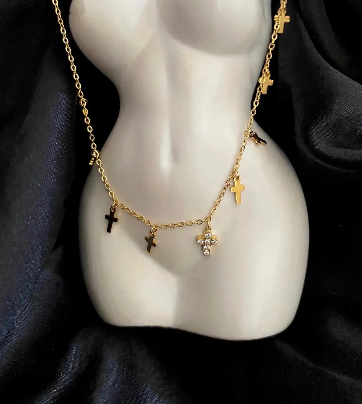 Dainty Cross Charm Necklace