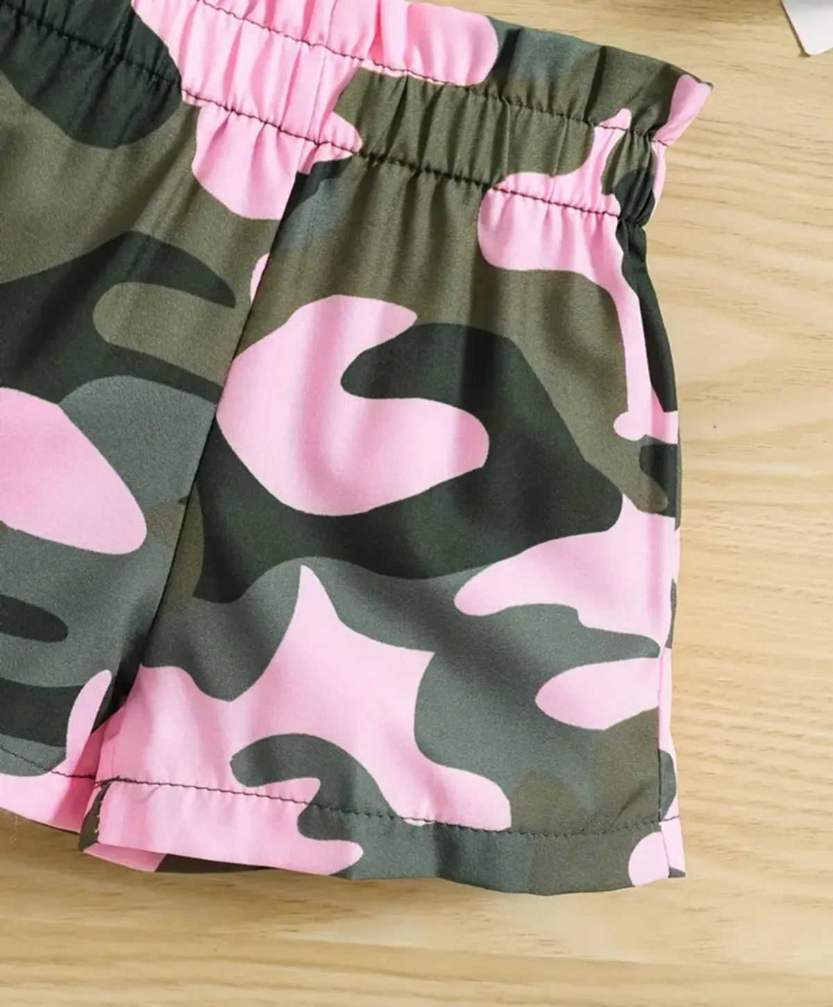 Girls Round Neck Vest Camouflage Shorts Set- Size 5T - 6T