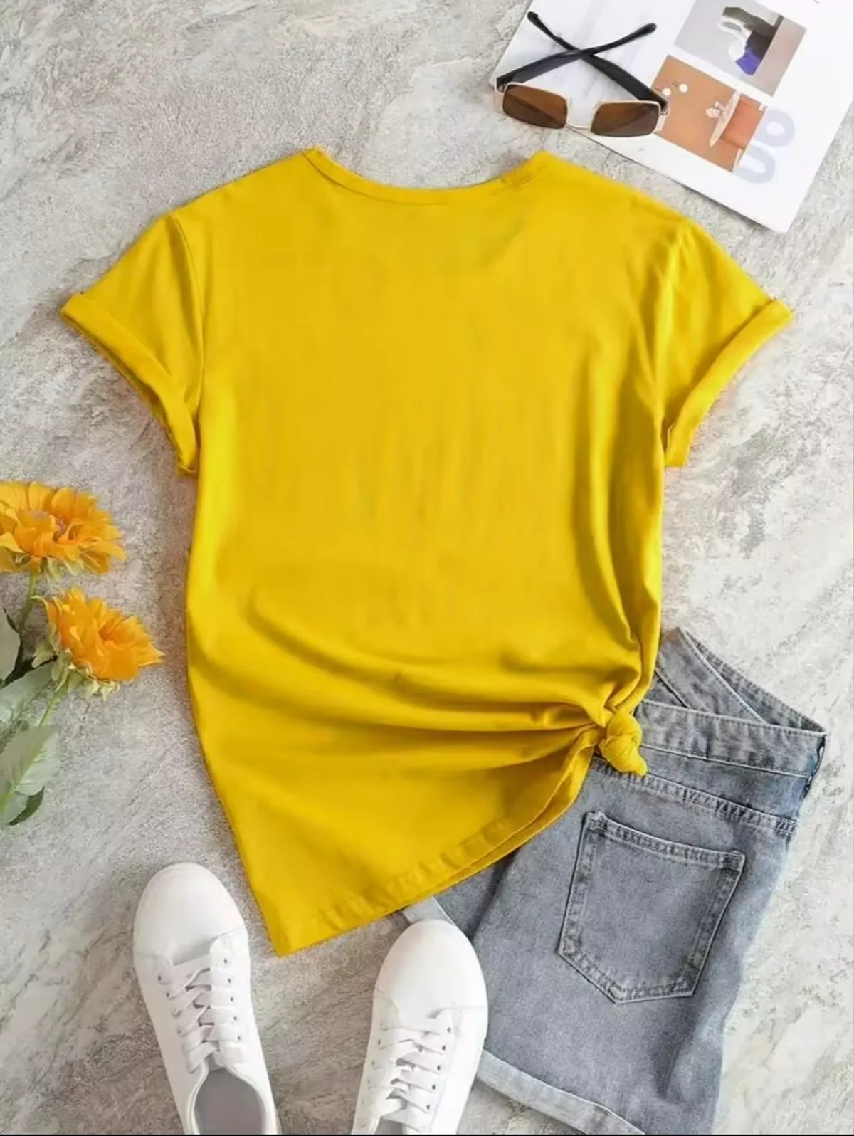 Women's Short-Sleeved T-Shirt, Rainbow Festival Print - Size L
