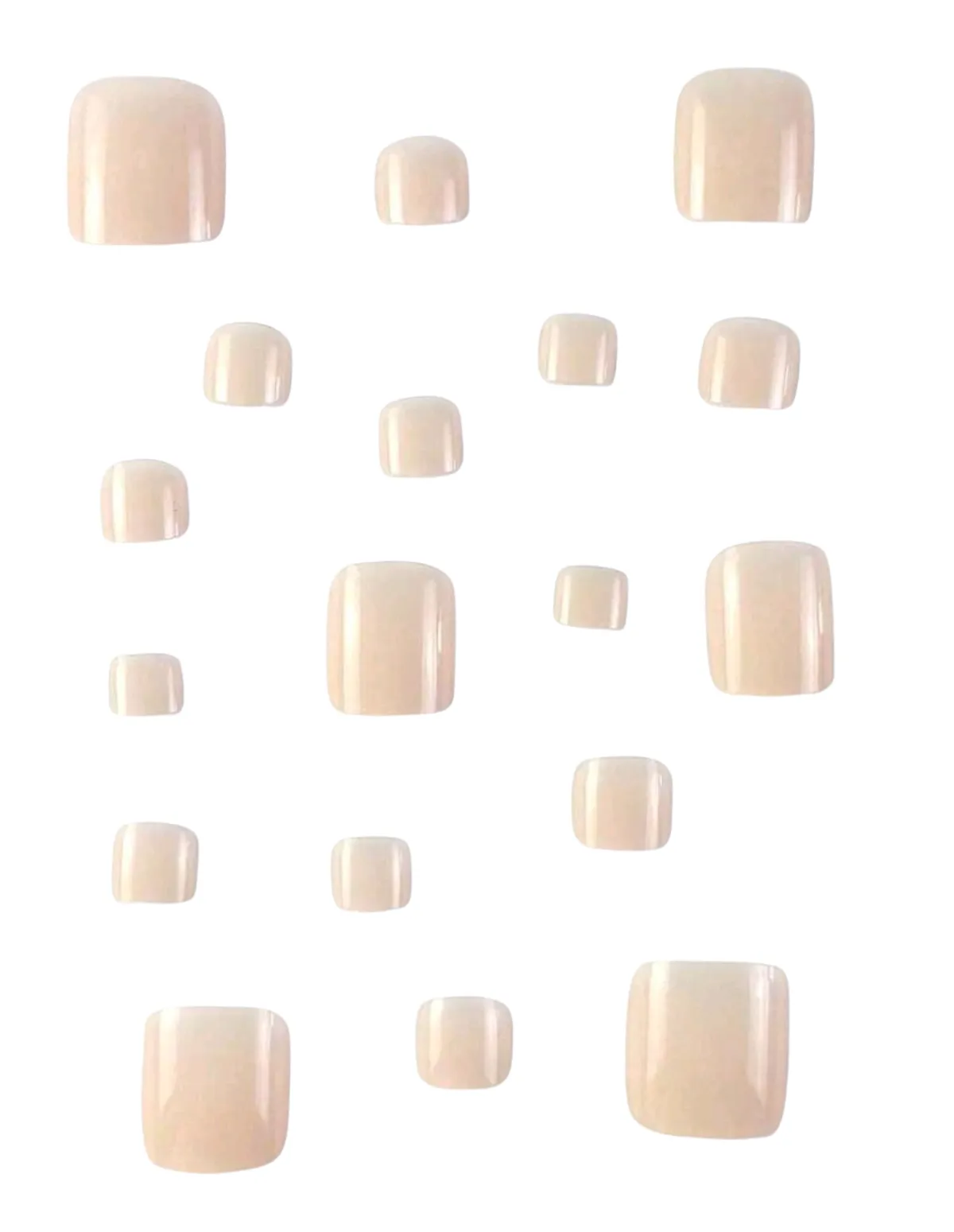 3 PACK burgundy, french & nude coloured press-on toe nails