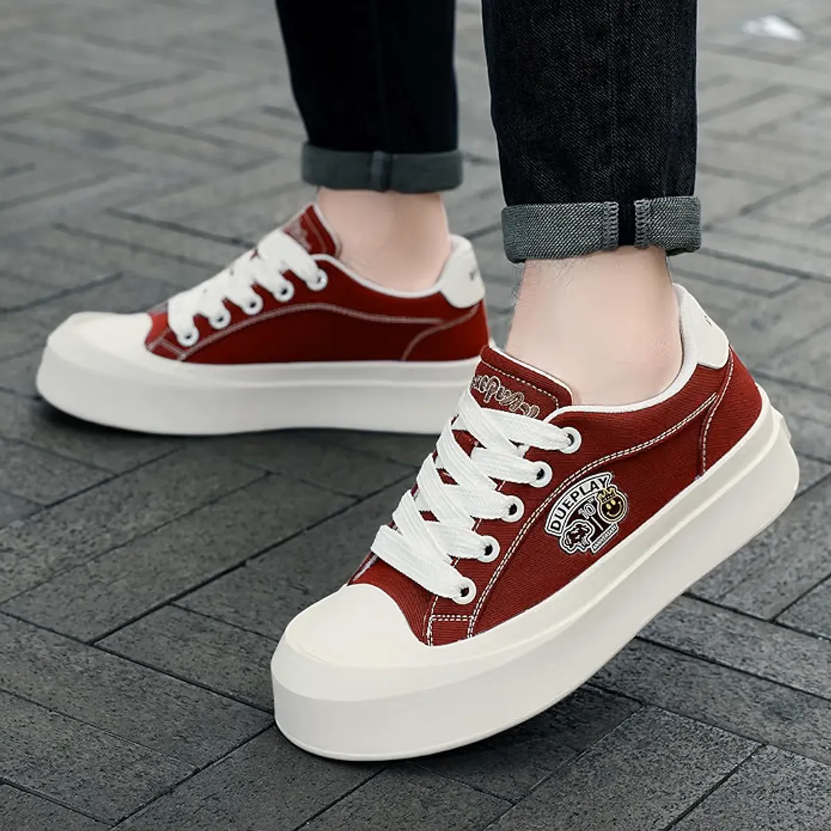 Platform Sneakers for Men Women Skate Shoes Casual Walking Tennis Shoes, 6.5