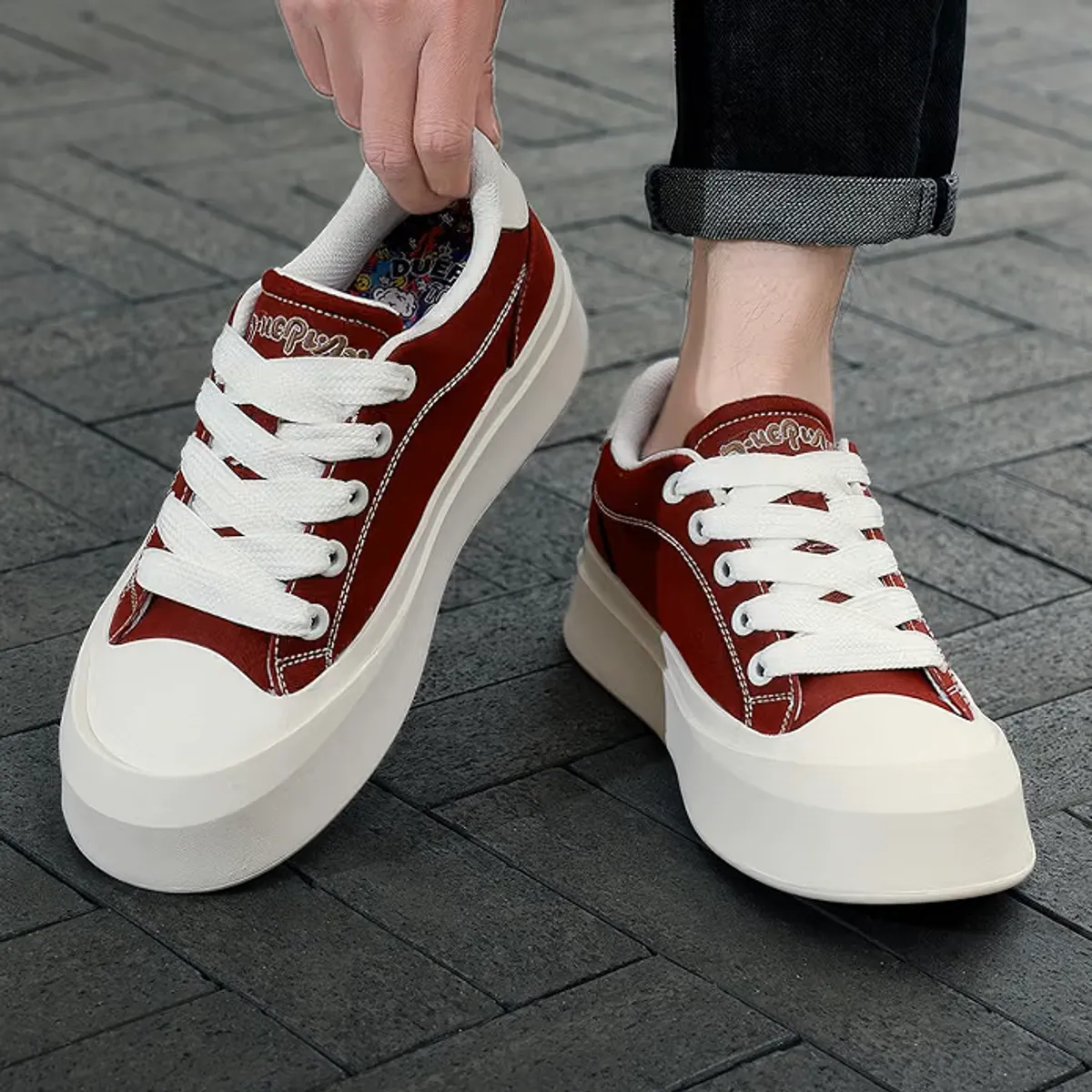 Platform Sneakers for Men Women Skate Shoes Casual Walking Tennis Shoes, 6.5