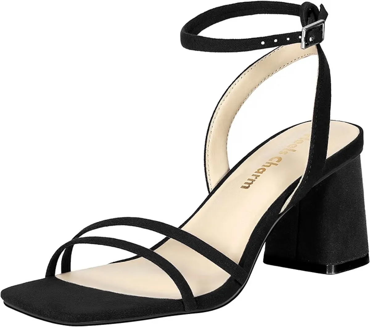Women's Chunky Block Heeled Sandals 2.95 Inches Open Toe Ankle Strap Block High Heel Sandal Dress Dancing Chunky Sandals Daily Work Party Wedding Shoes, Size: 7.5