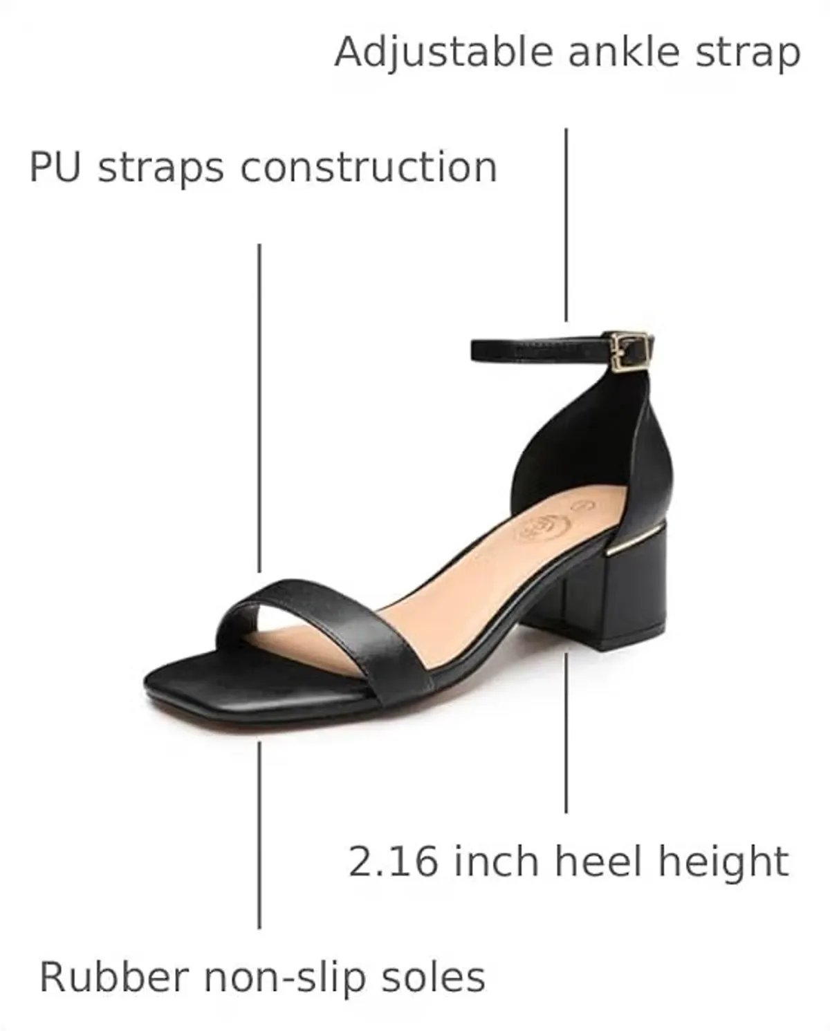 Low Heels for Women Block Chunky Open Toe Ankle Strap Pumps
Comfy Fashion Heeled Sandals for Women Adjustable Buckle 2.16 Inches Work Causal Party Wedding, Size 9