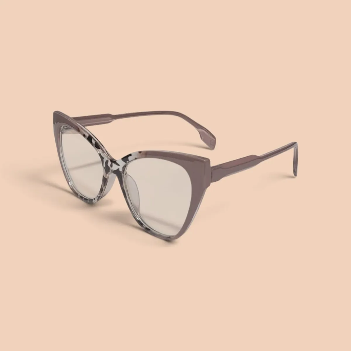 Cat-Eye Nude/Print Anti-Bluelight Glasses