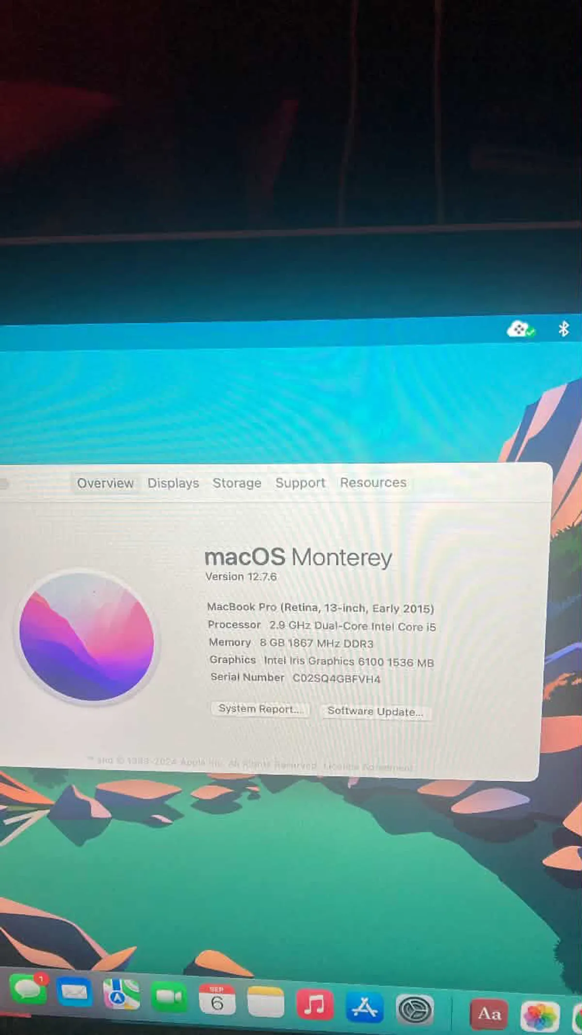 2015 Macbook Pro 13inch 121GB