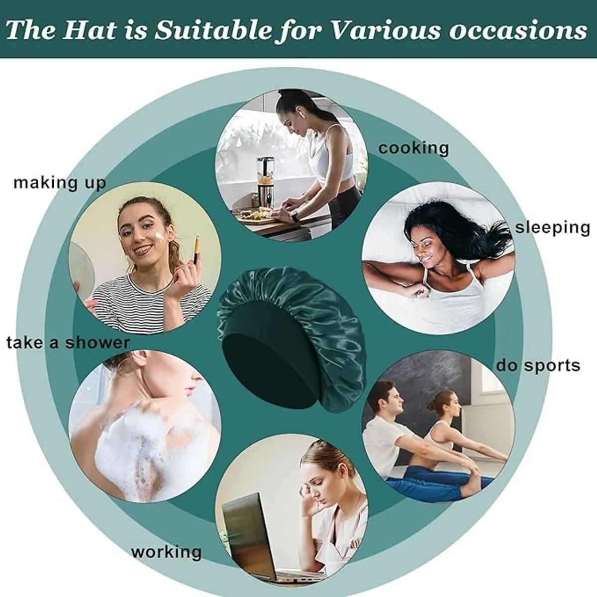 4PCS Silk Satin Bonnets for Women & Men.