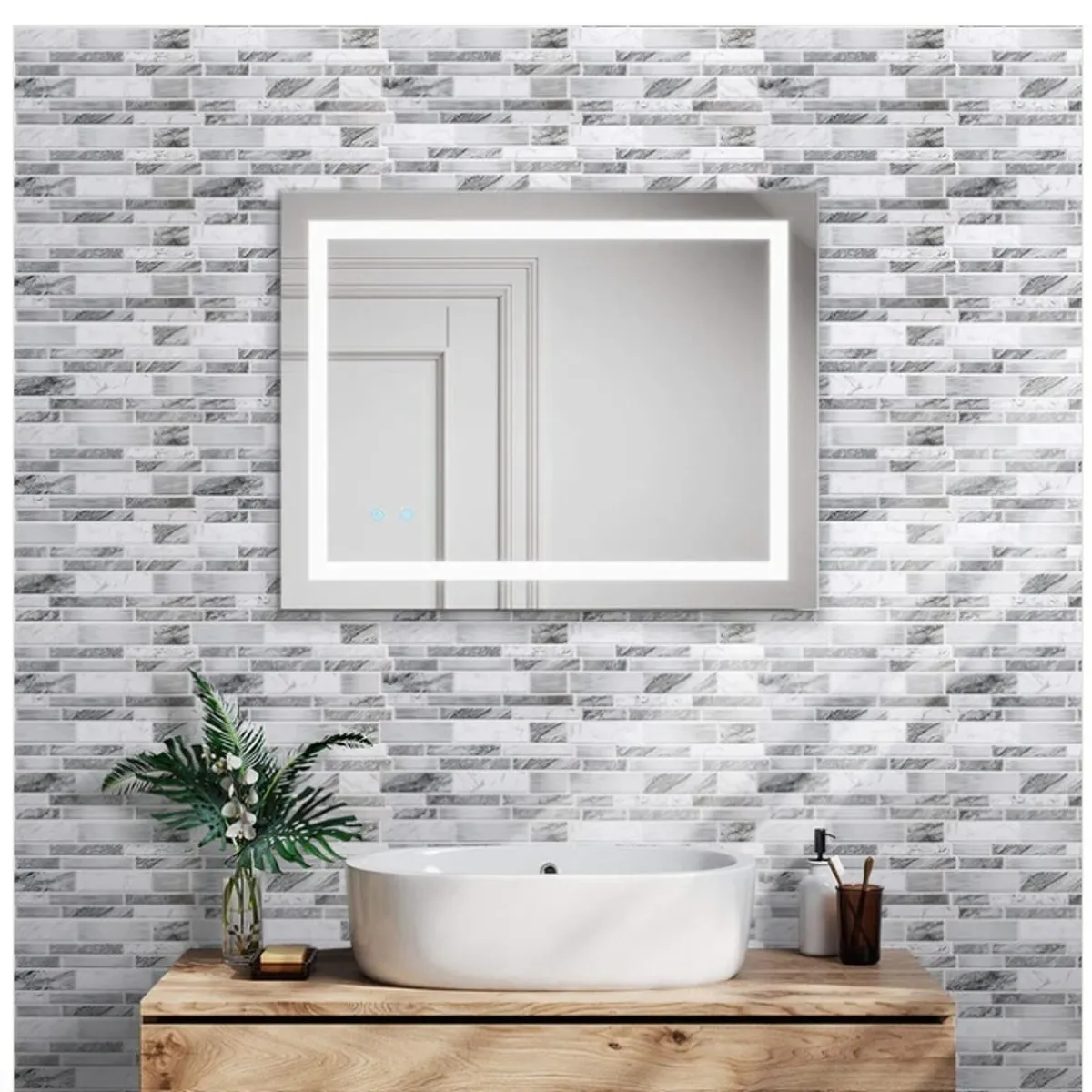40pcs White Grey Marble Peel and Stick Tile Stickers -4.79*9.84inch