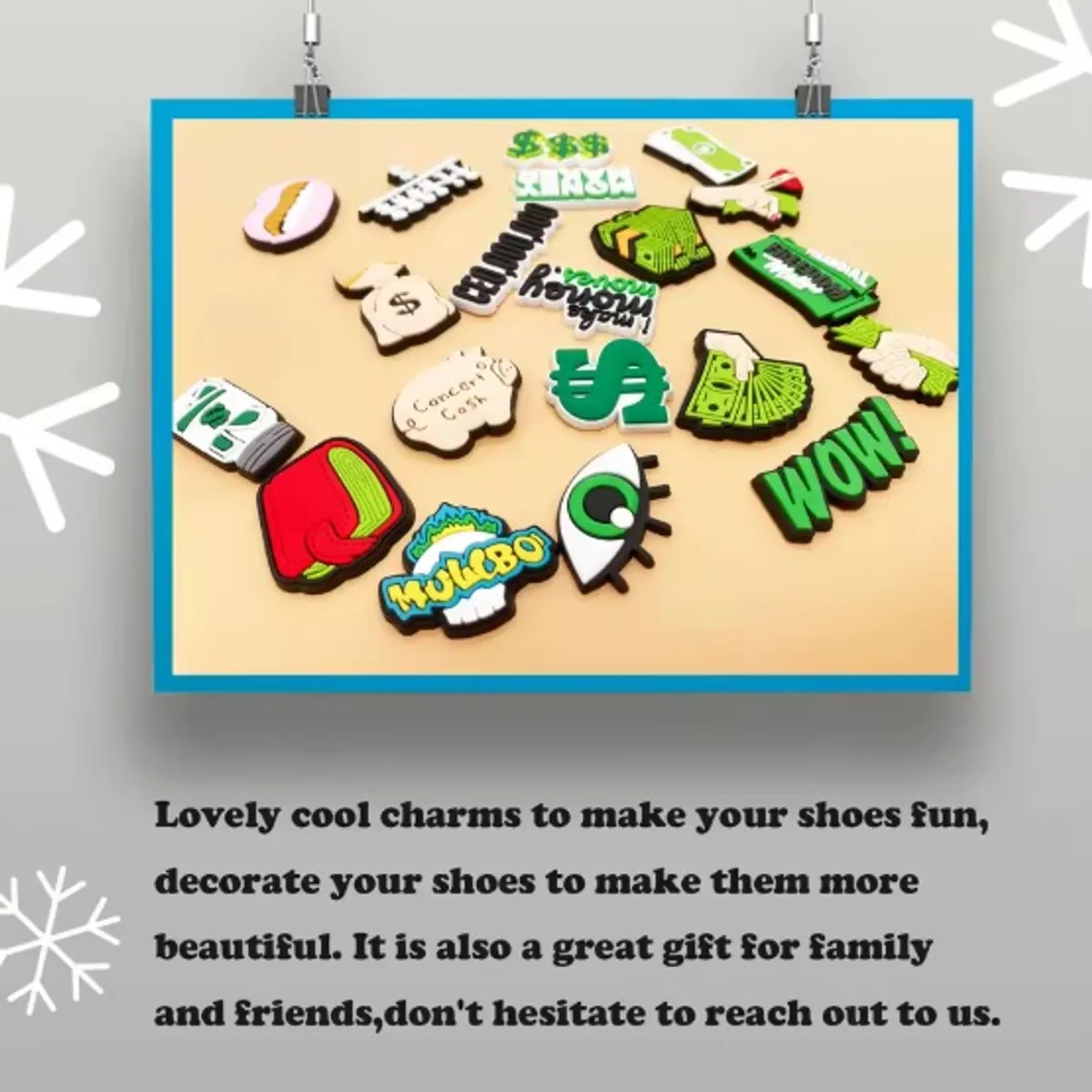 21pcs Dollar Pattern Series Shoe Charms For Croc Sandals.