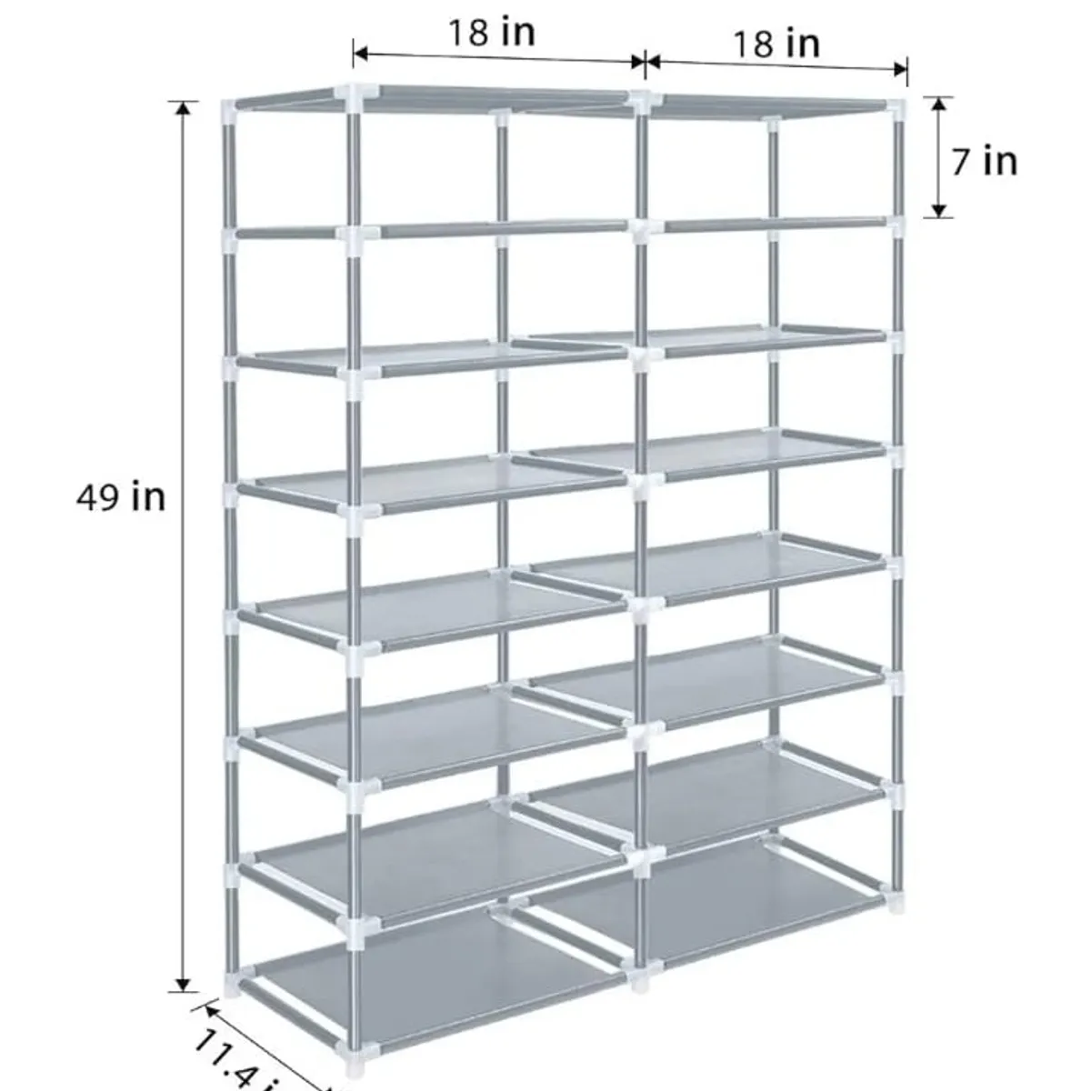 Shoe Rack Storage Organize, 28 Pairs Portable Double Row with Nonwoven Fabric Cover Shoe Shelf Cabinet for Closet