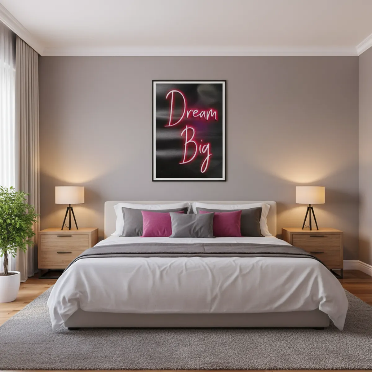 4 Pcs Positive Affirmations Neon Sign Wall Decor Wallpaper (20x30 Pink). No Frame