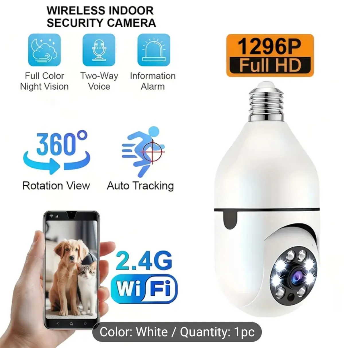 Light bulb security camera
