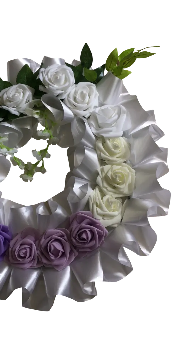 Foam Wreath , 18", Round, Purple Gradient