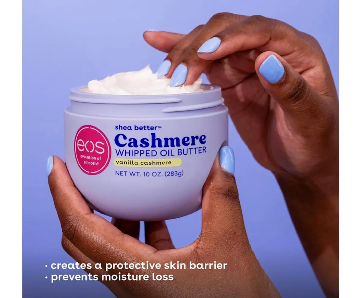 eos Vanilla Cashmere Whipped Body Butter, Rich Moisture, Deep Hydration for Dry Skin, 10 oz