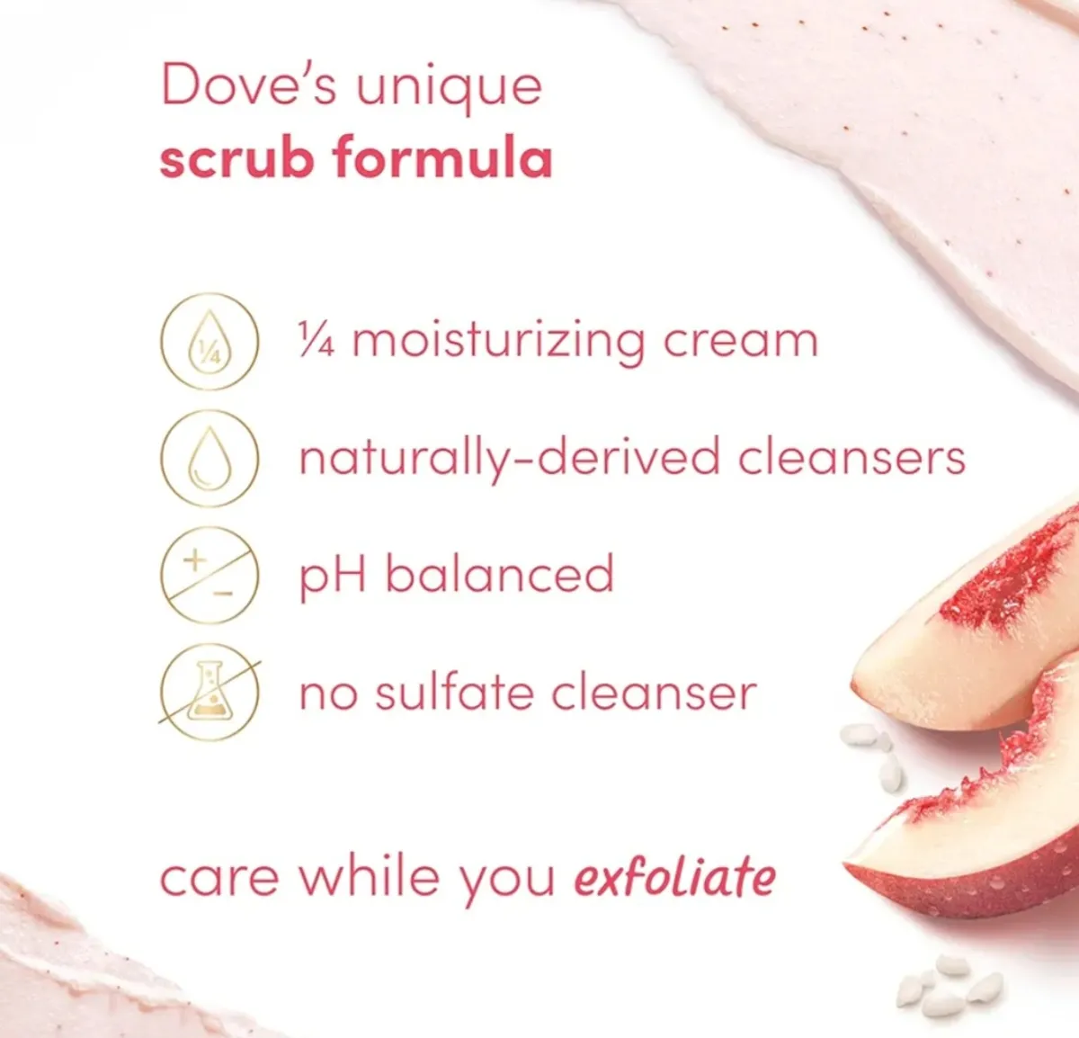 Dove Body Scrub White Peach & Crushed Rice