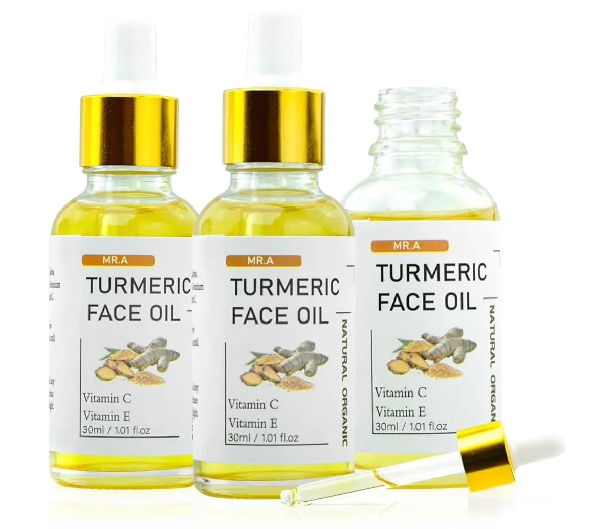 MR.A 3Pack Turmeric Oil, Turmeric oil with Vitamin C for Face Body, Great for Cleanses Skin, Moisturize & Soothing skin, Tumeric Face Oil for All Skin Type