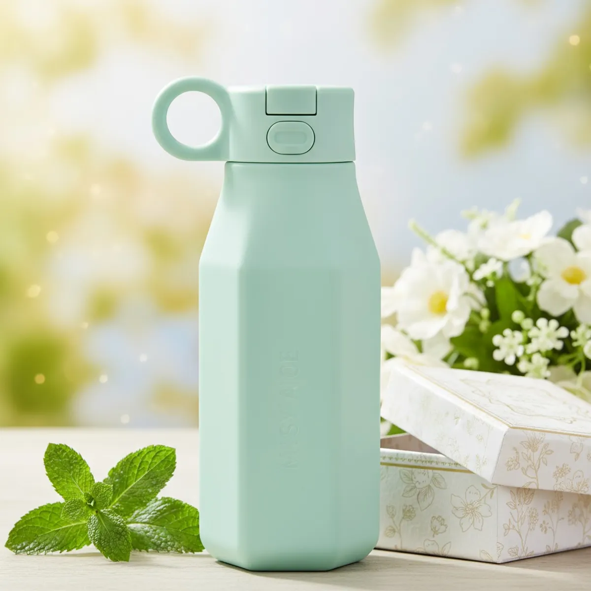 Silicone Water Bottle & Bento Box Set - 100% Food-Grade, Eco-Friendly for Kids-350 ml water bottle, 800 ml bentobox - Green