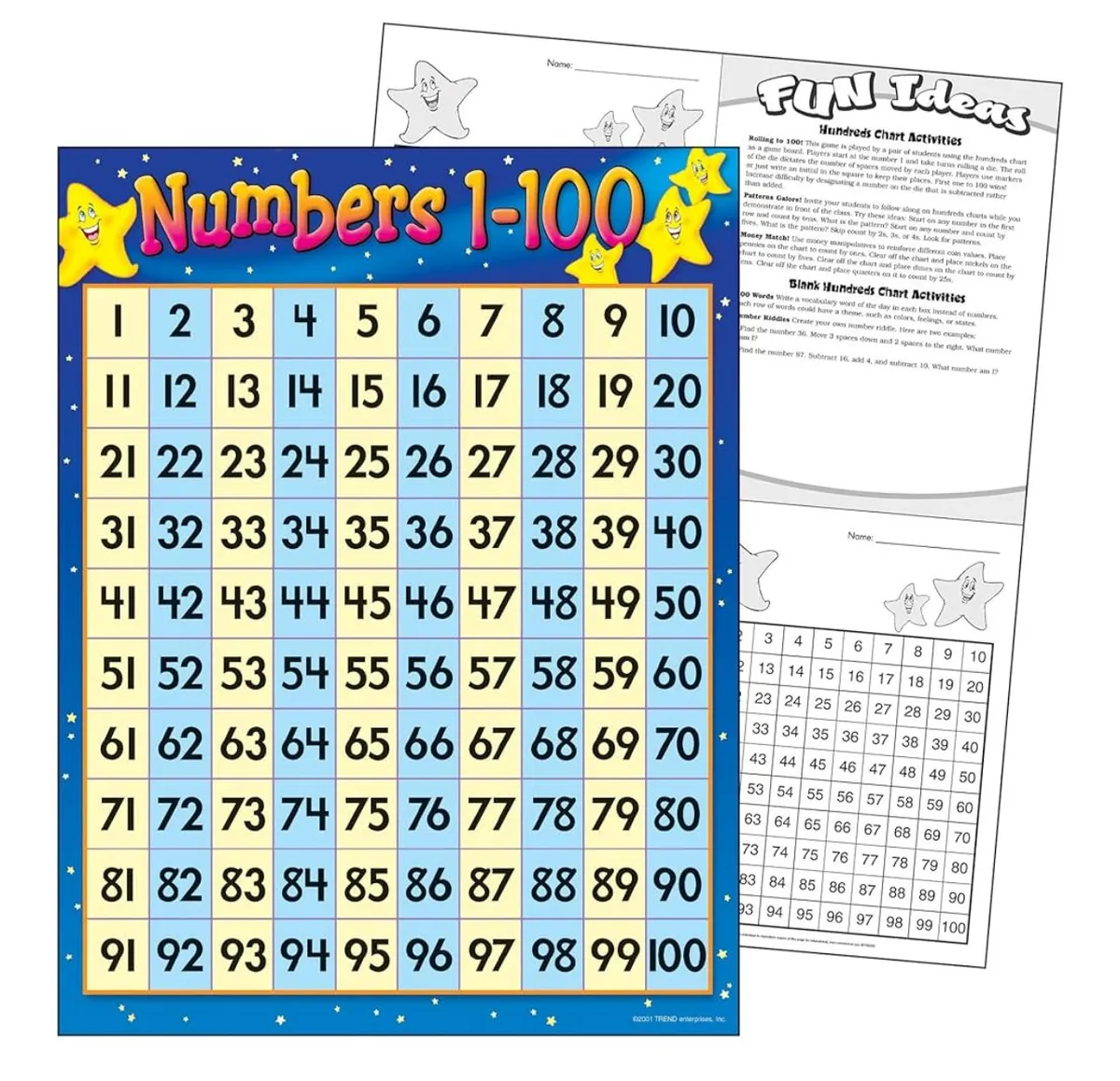 TREND Numbers 1-100 Learning Chart, Classroom Decor, 17" x 22"