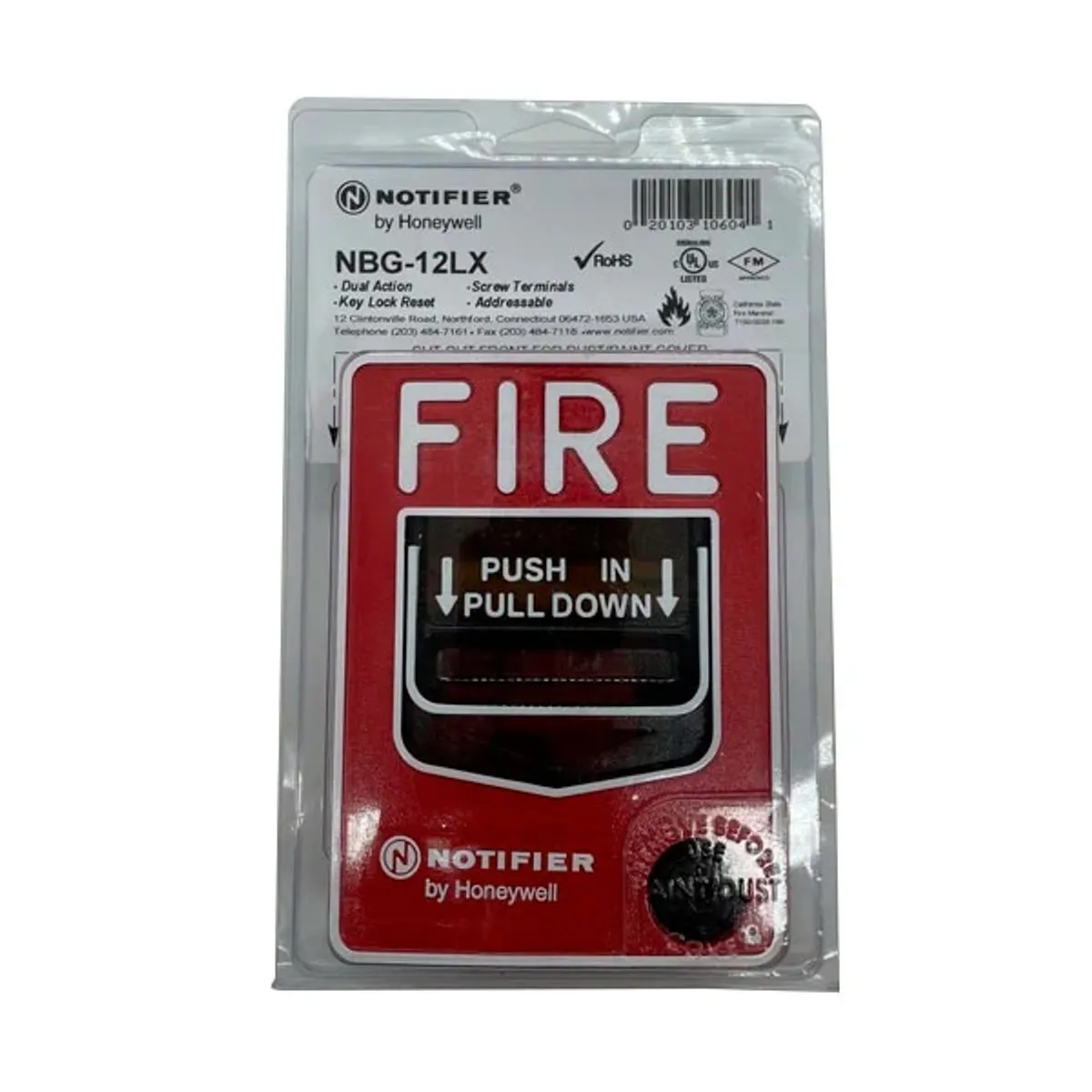 HONEYWELL NOTIFIER NBG-12LX Fire Alarm Addressable Pull Station Key Lock