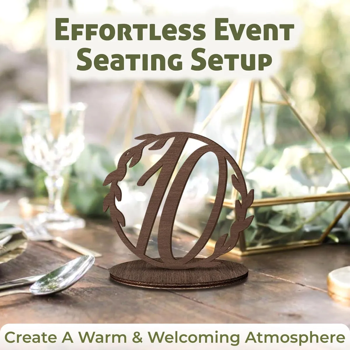 Ari's Wedding Table sign with base , Brown, Wood, Wood