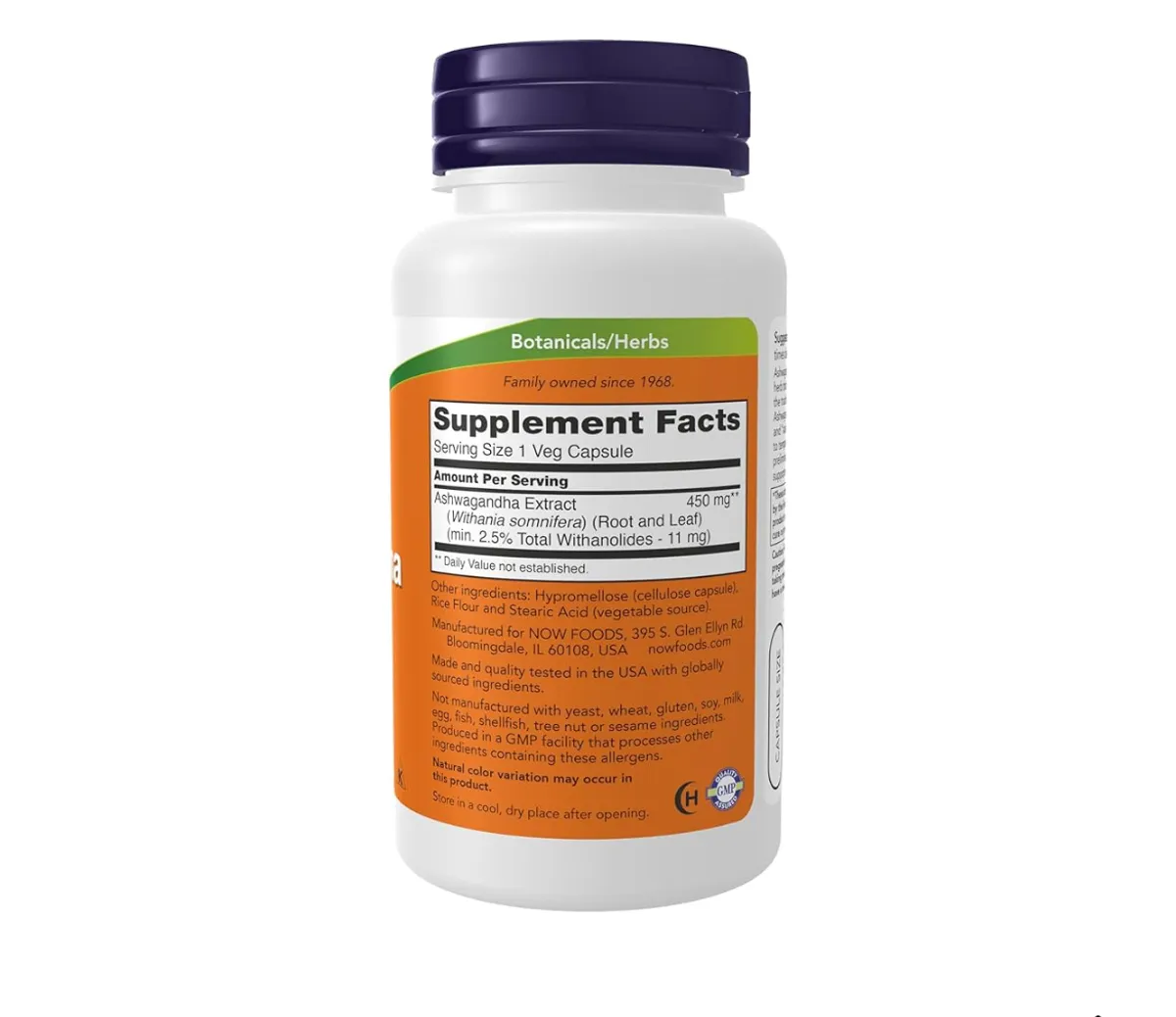 NOW Supplements, Ashwagandha (Withania somnifera) 450 mg (Standardized Extract), 90 Veg Caps Packaging May Vary