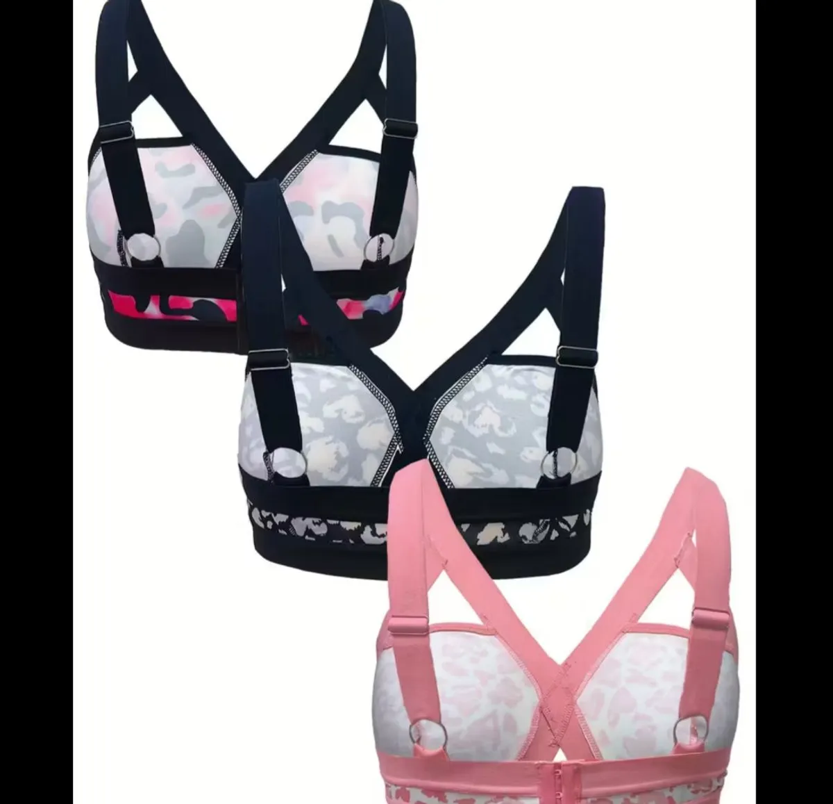 3pcs Women'S Plus Size Adjustable Strapless Bra Set - Size 3XL