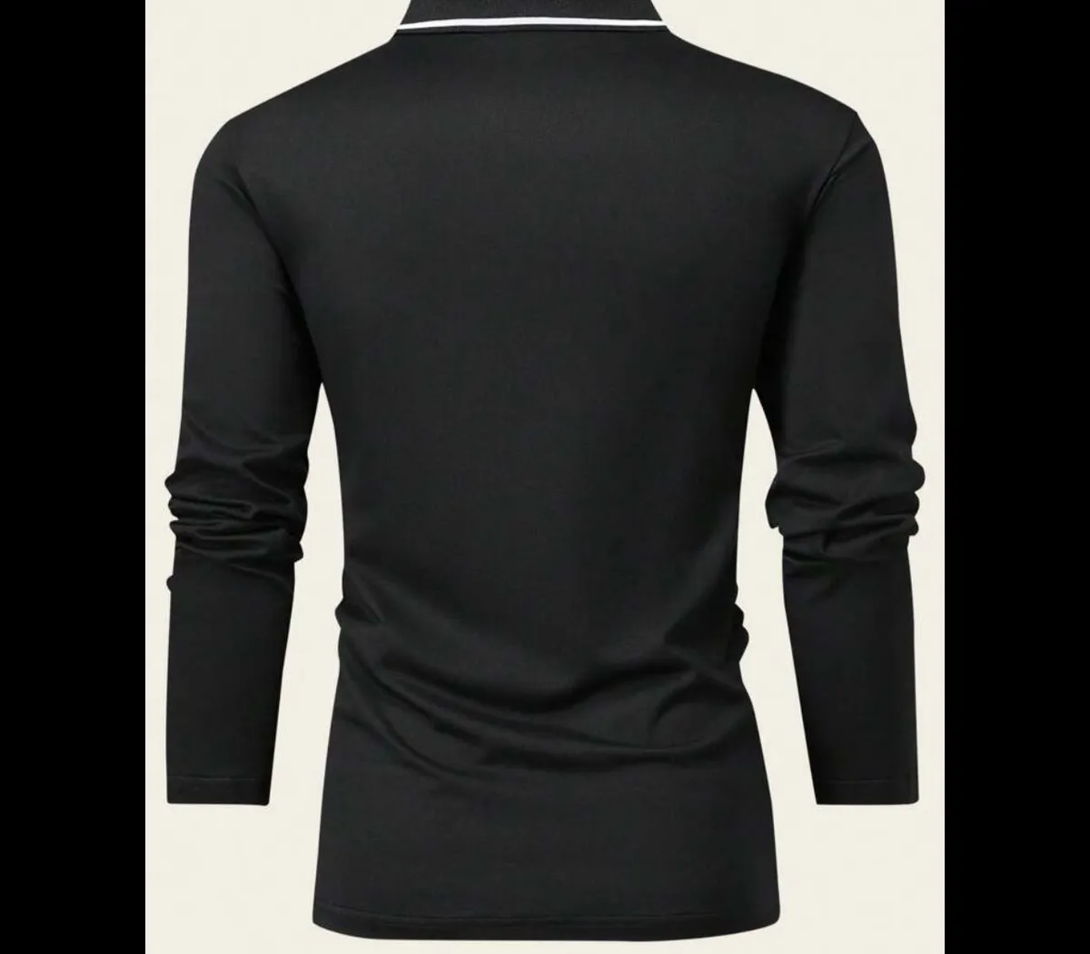 3pcs Men Long Sleeve POLO Shirts, Classic Collar, Casual Sportswear, Retro Simple Solid Color Basic Tops - Size M