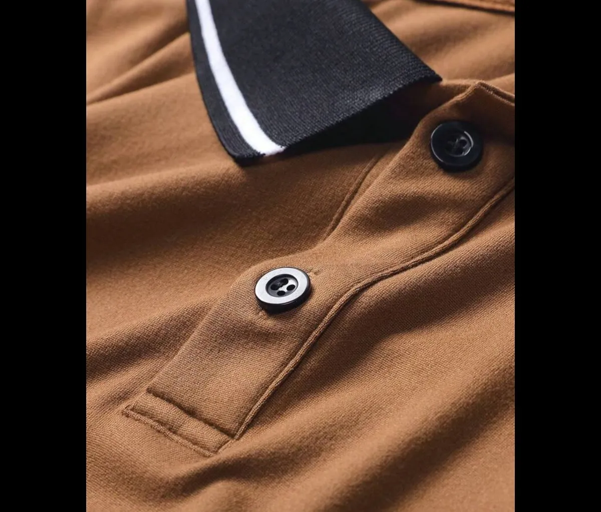 3pcs Men Long Sleeve POLO Shirts, Classic Collar, Casual Sportswear, Retro Simple Solid Color Basic Tops - Size M