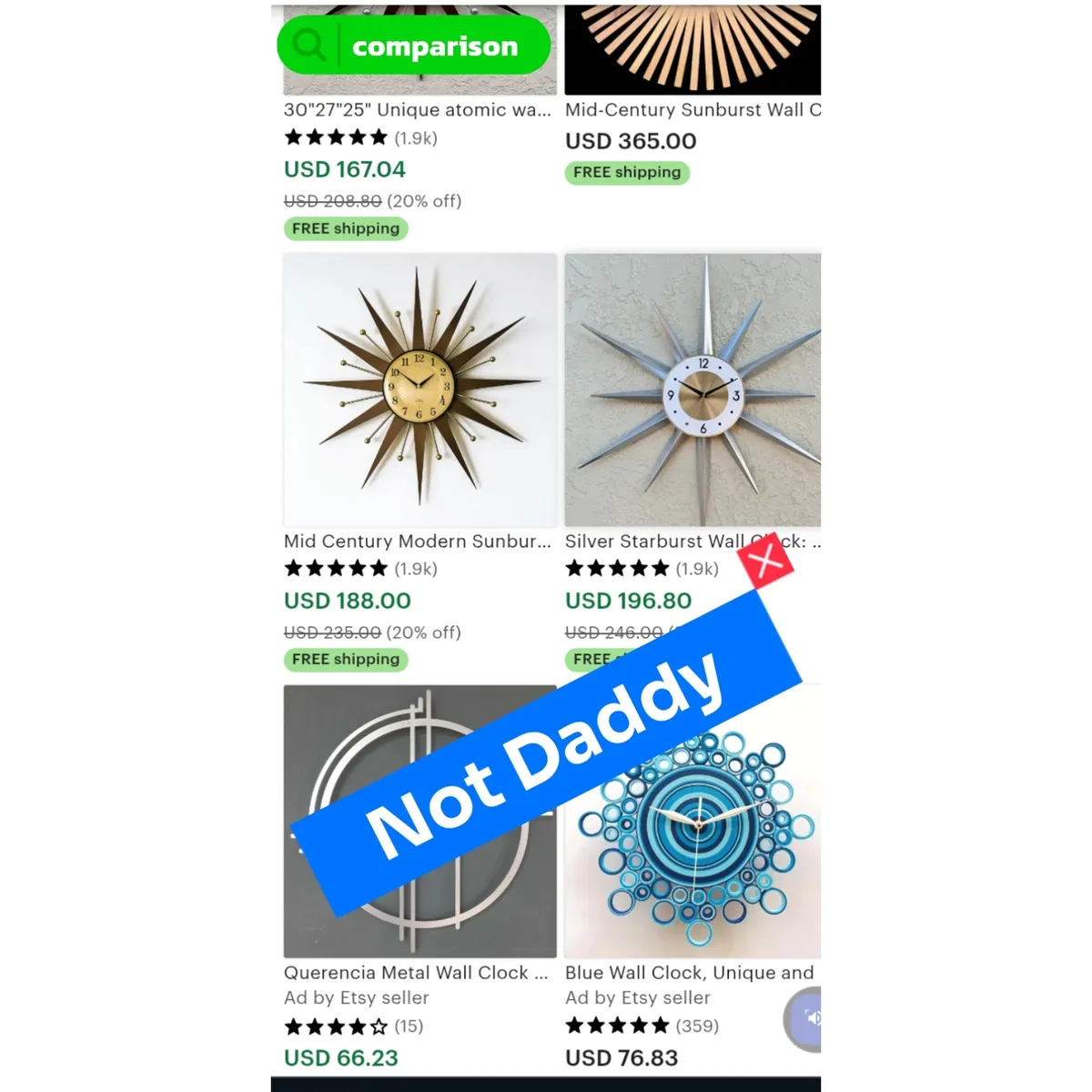 Luxury 3-Piece Wall Décor Sets (Clocks & Art Designs), Silver Sunburst Mirrors Clock Combo