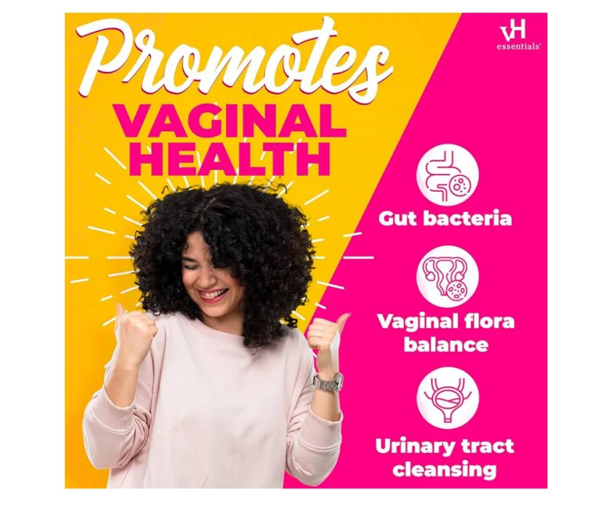 vH Essentials Probiotics for Women with Prebiotics, Cranberry & Vitamin C - 60 Capsules (30 Day Supply) - Women's Probiotics Support Gut Balance, Feminine Health & Urinary Tract Health for Women