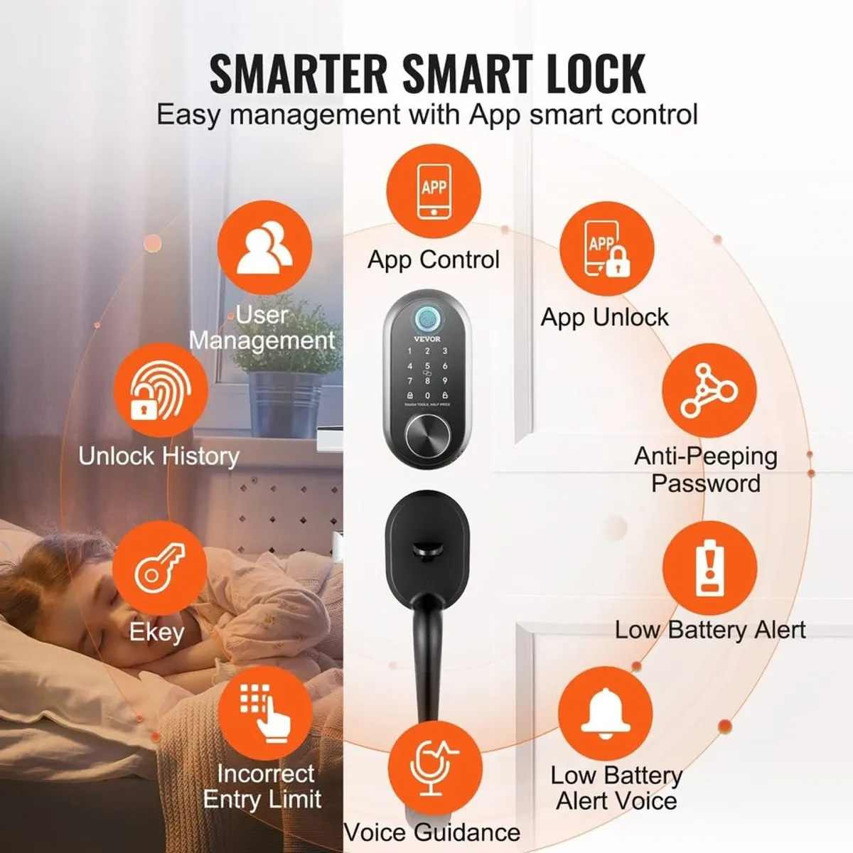 5-in-1 Smart Door Lock with Handle