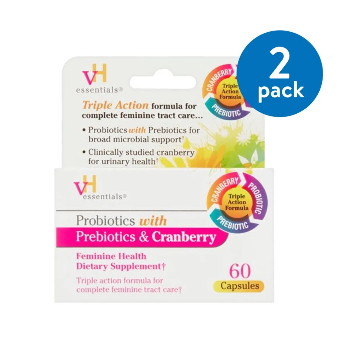 VH Essentials Probiotics with Prebiotics & Cranberry - 60 Ct