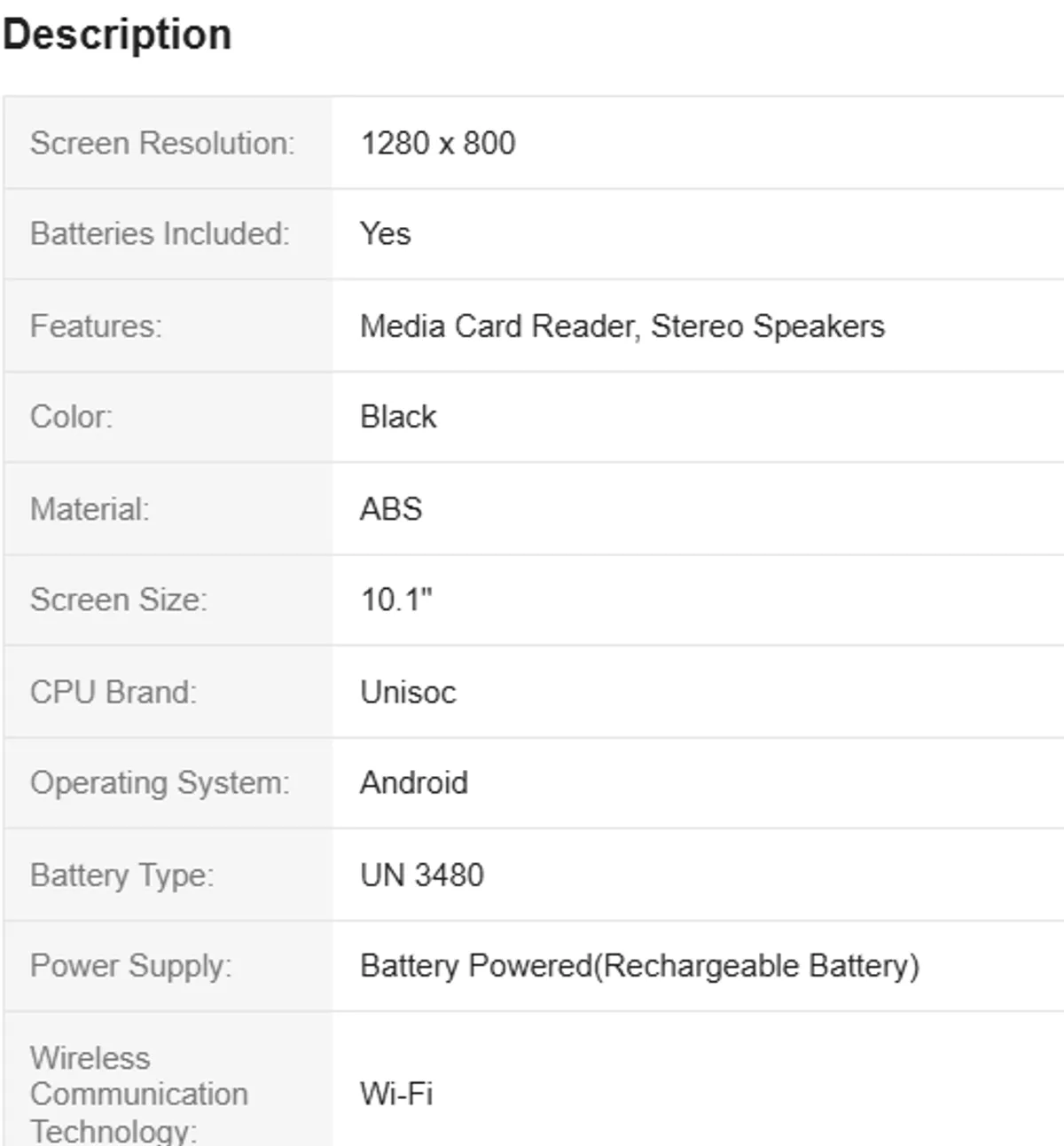 10" Android 13 Tablet 2024,2GB+64GB, BLK