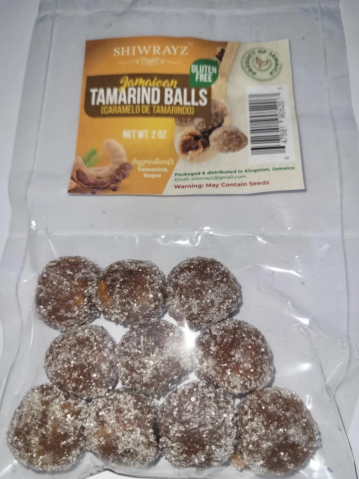 SHIWRAYZ Jamaican Tamarind Balls, Sweet and Sour, 2 Packs. Caramelo De Tamarindo (2 oz Bags)