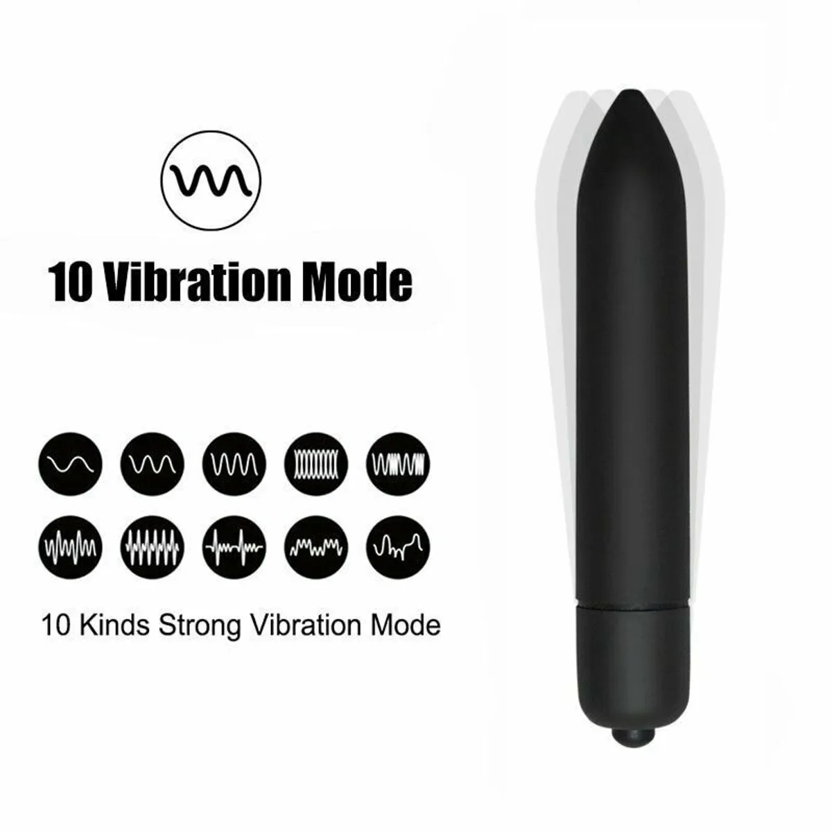 10 Speed Bullet Vibrator Vibration Clit G Spot Stimulation Sex Toys for Women Masturbation,Massage Toy., Black
