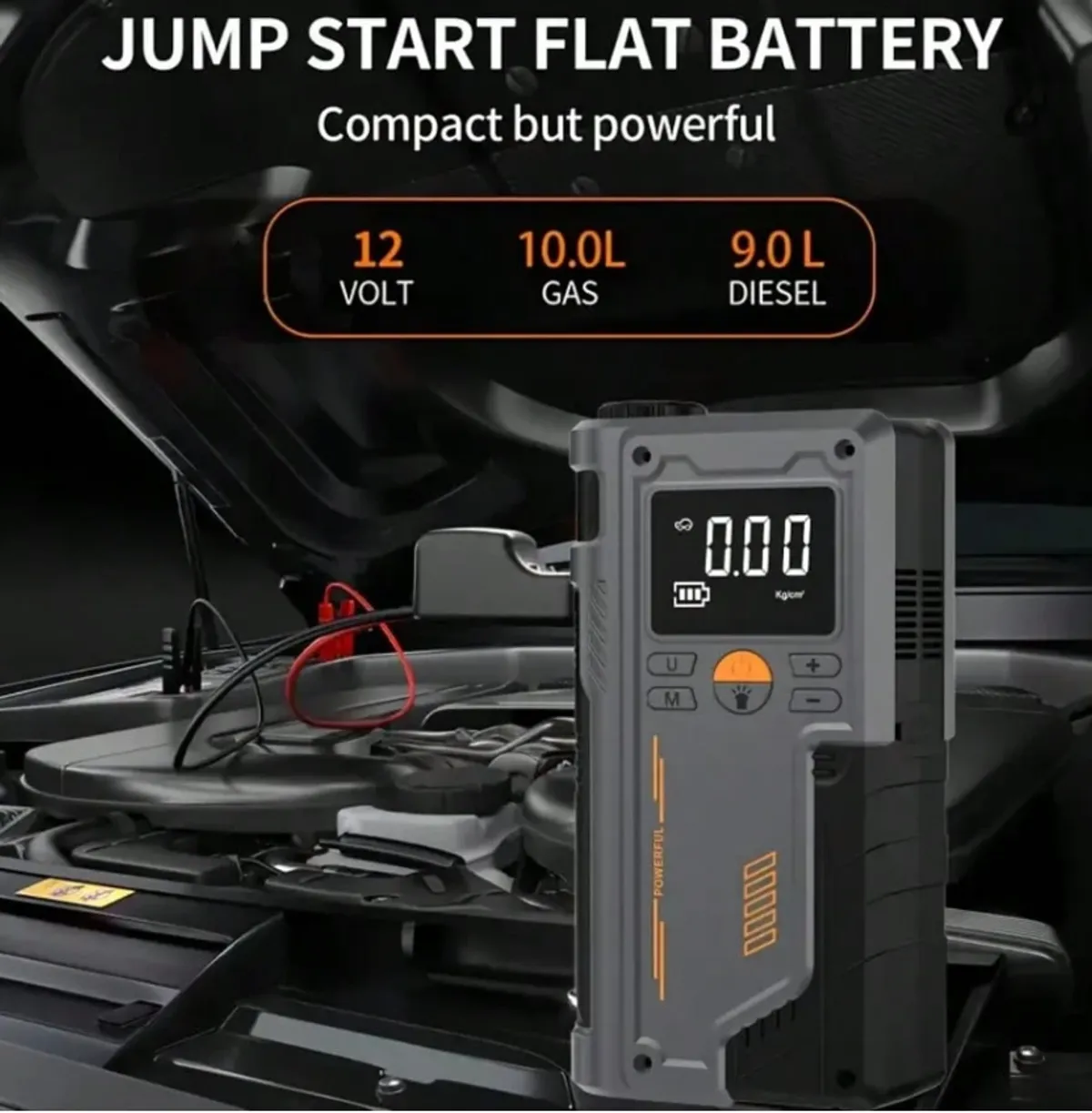 5000A Rechargeable Portable Vehicle Battery Jumper & Inflator Combo