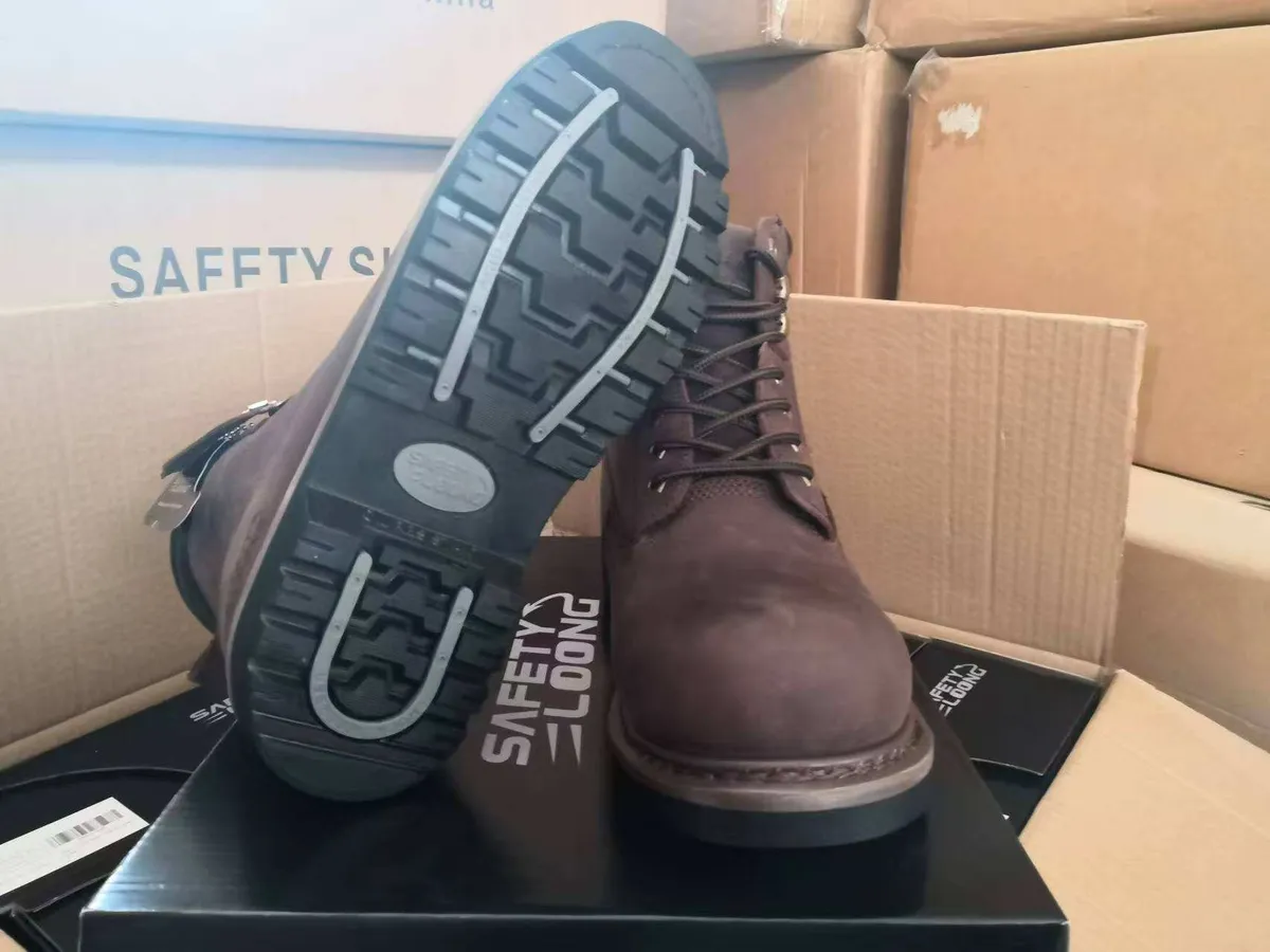Steel toe boots , Brown, 8