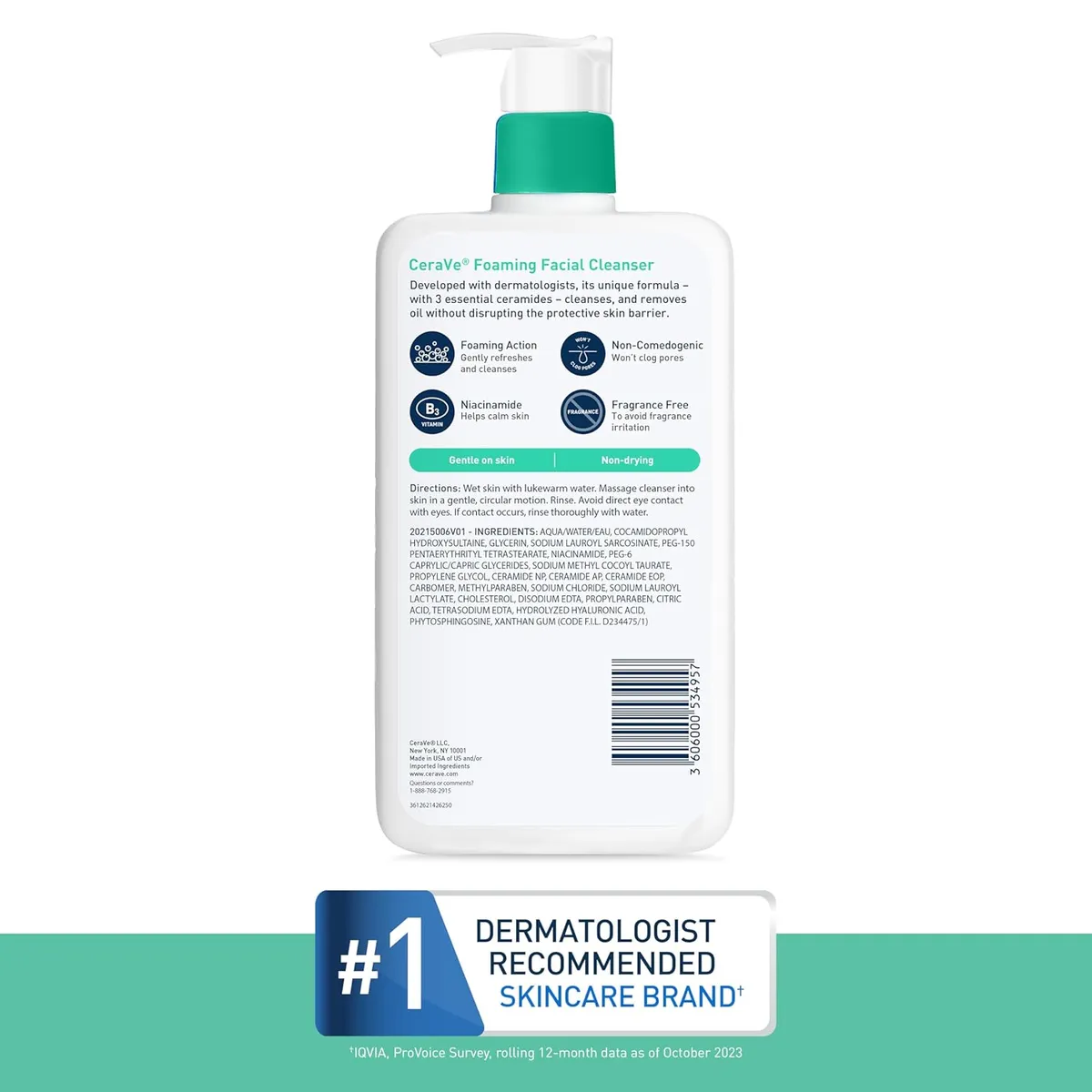 CeraVe Foaming Facial Cleanser, 19 fl oz