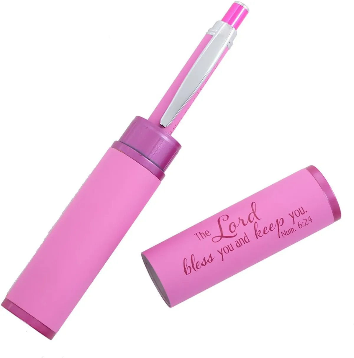 The Lord Bless You Pink Stylish Classic Pen in Matching Gift Case - Numbers 6:24 Bible Verse