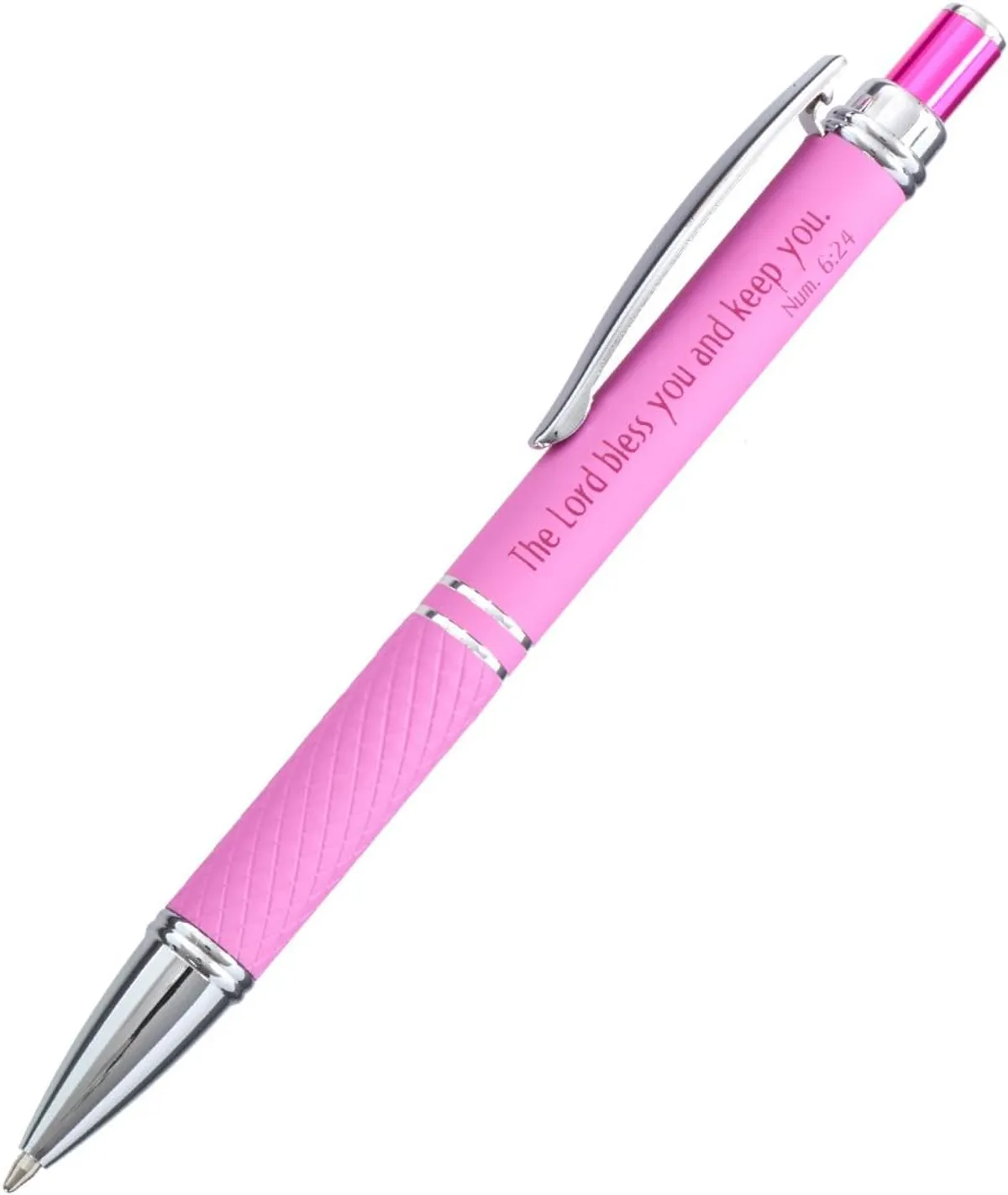 The Lord Bless You Pink Stylish Classic Pen in Matching Gift Case - Numbers 6:24 Bible Verse