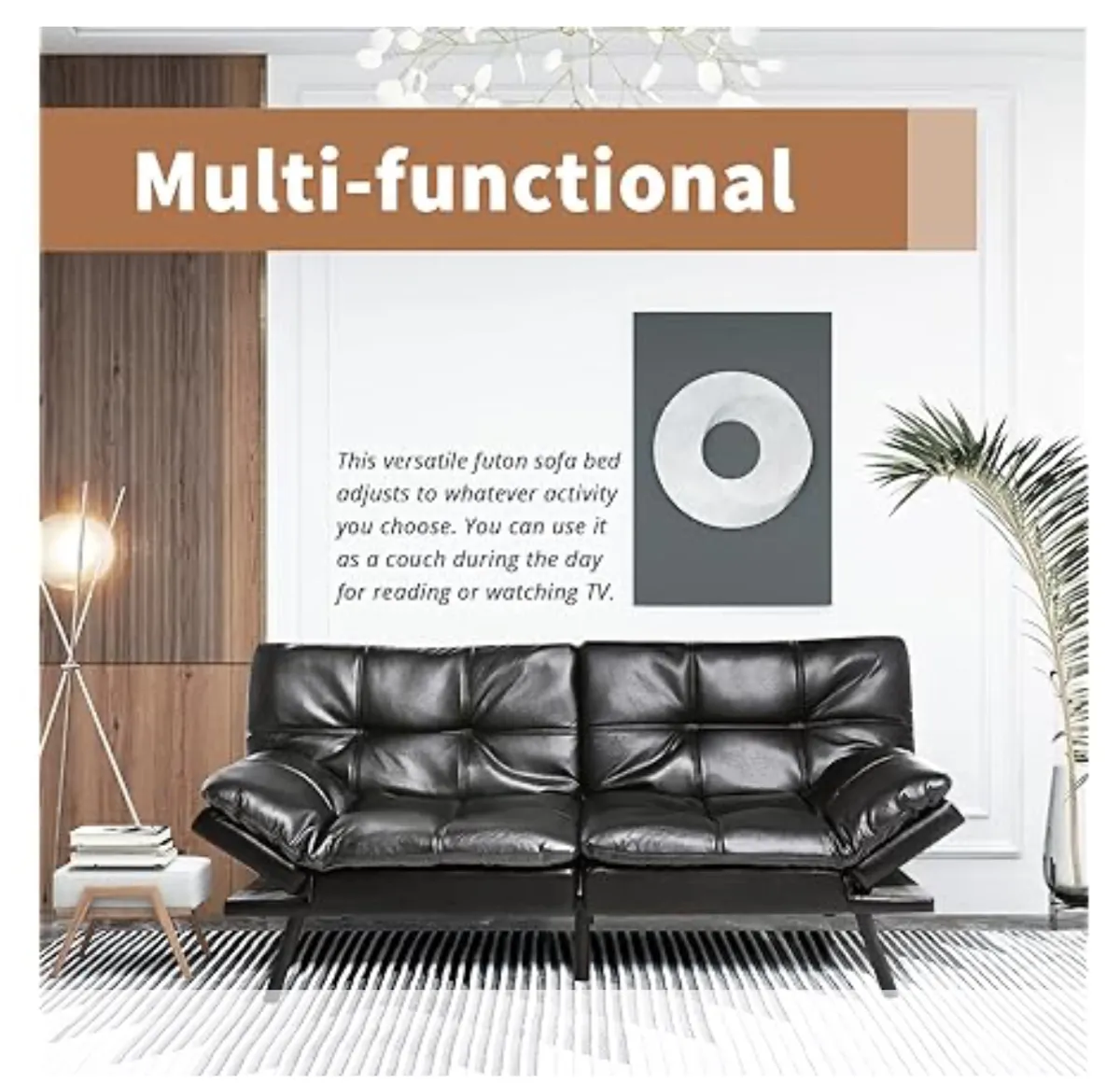 LULULU Convertible Memory Foam Futon/ Sofa Bed