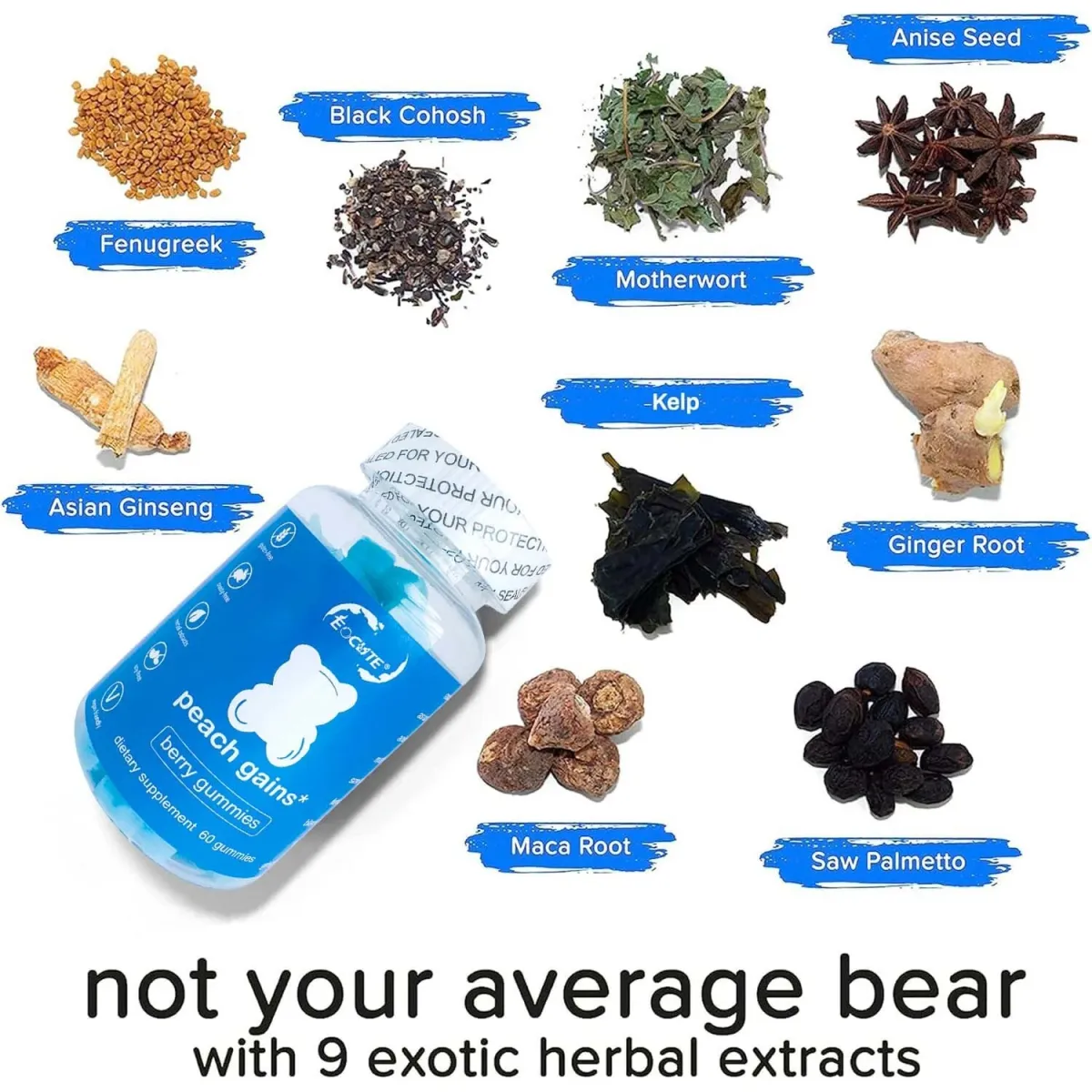 Peach Gains 60 Gummies-Workout Aid -Women’s Support Supplement Multivitamins US