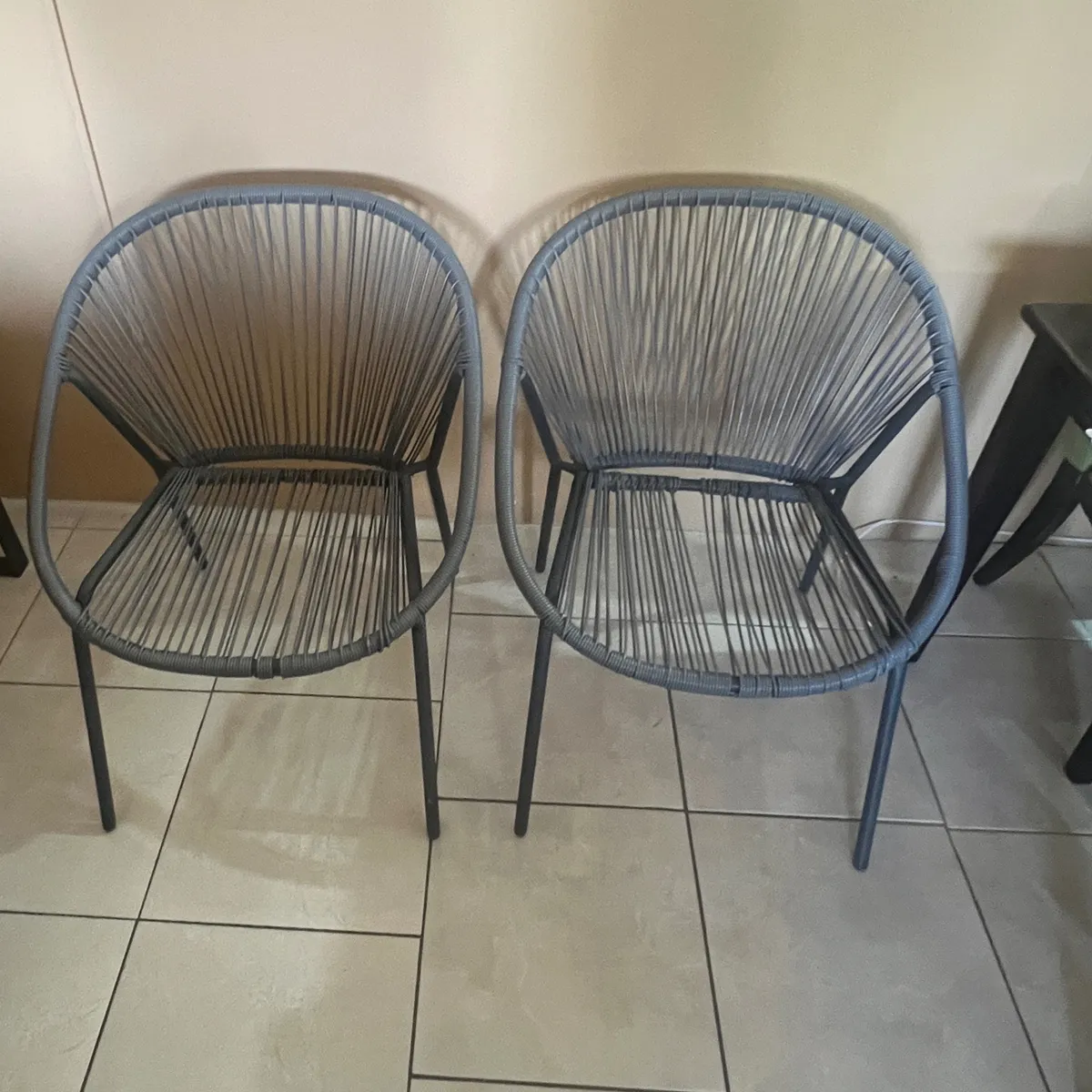 Preowned Woven Indoor Outdoor Chair Set