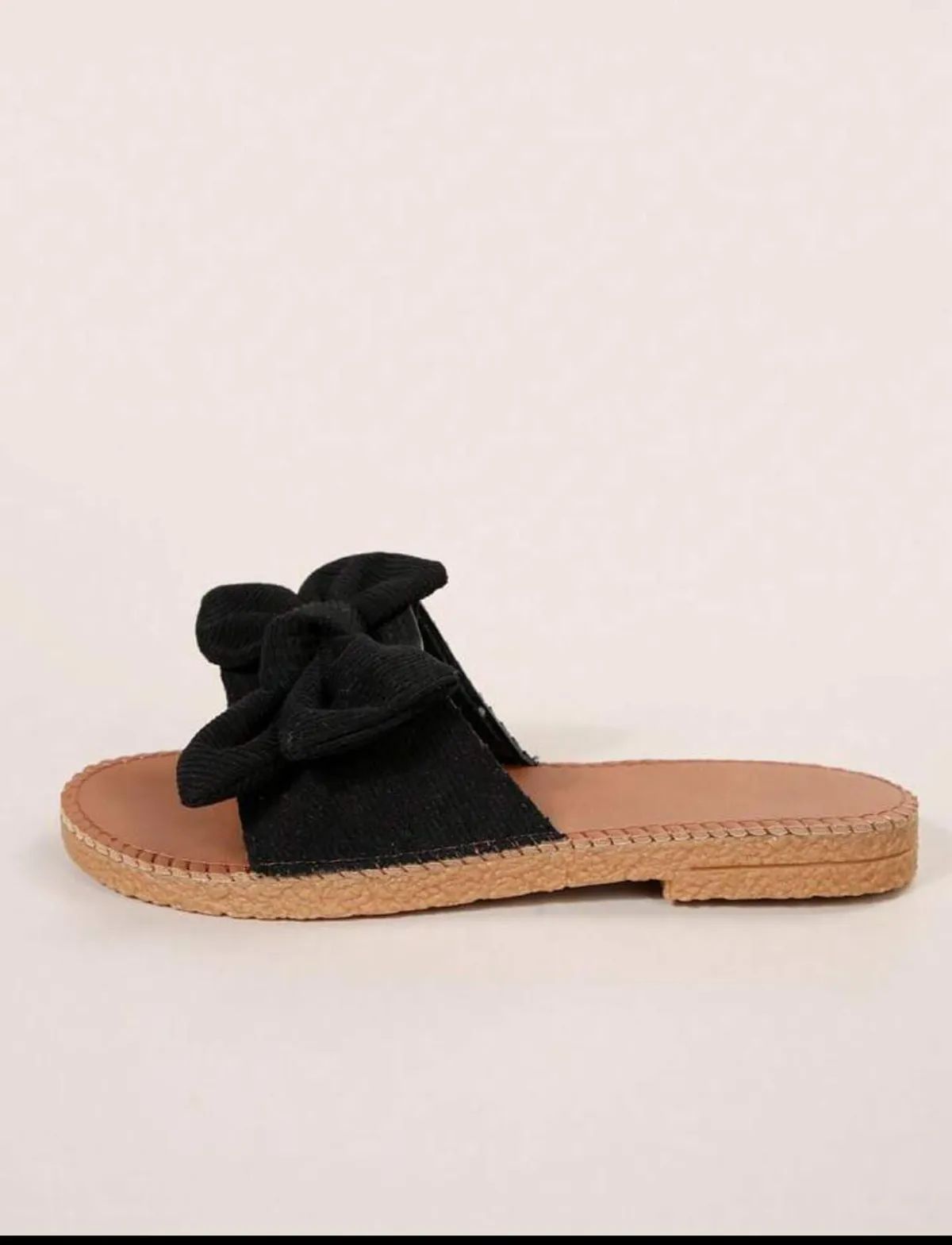 Women Bow Decor Slide Sandals, Fashion Summer Flat Sandals Valentines
