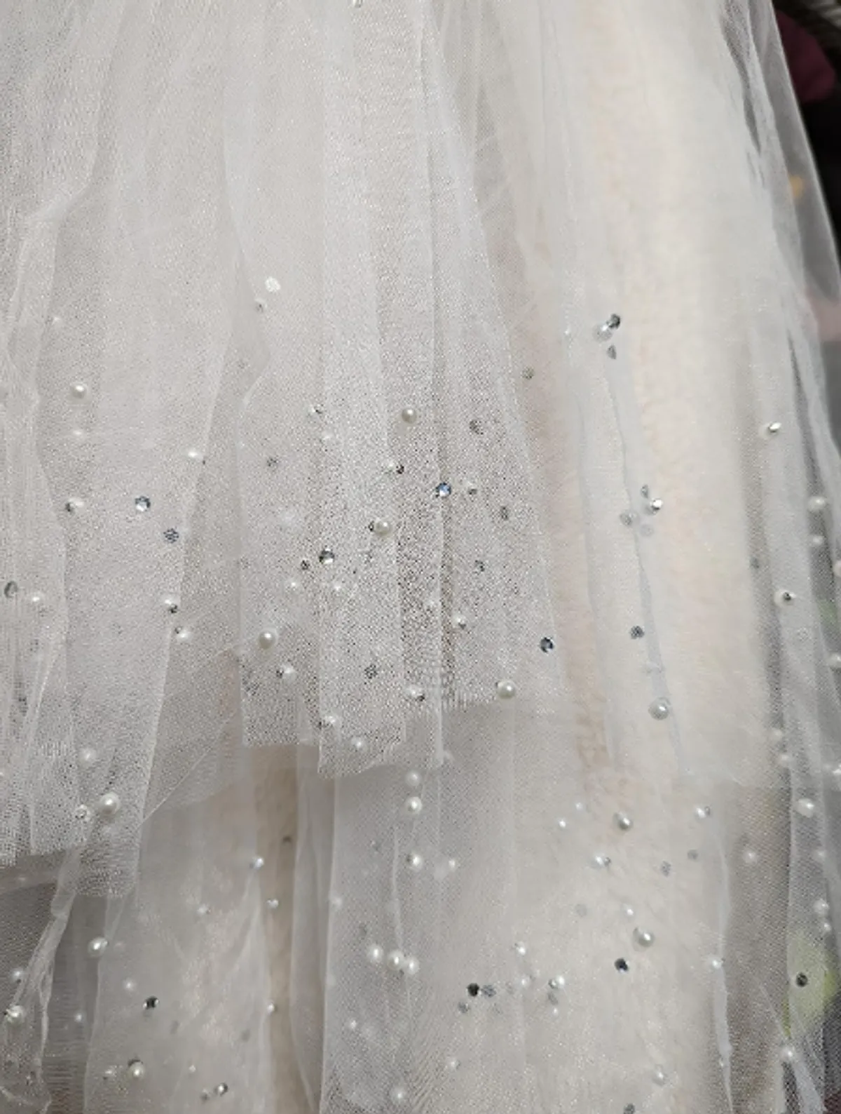 White Pearl Wedding Veil